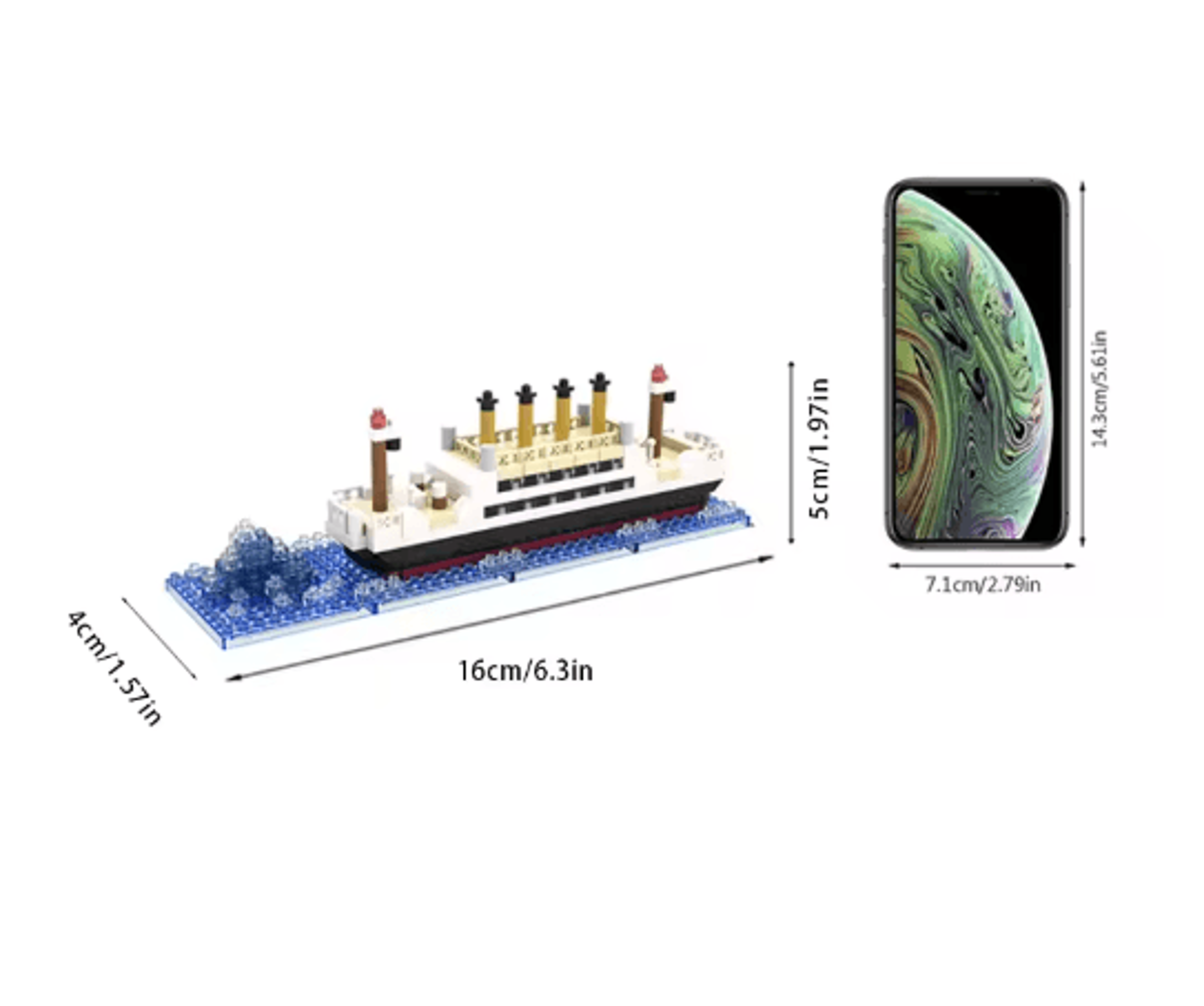 Micro Particle Building Block Titanic Cruise Ship Model Giant Assembly Puzzle Toy For Kids 3