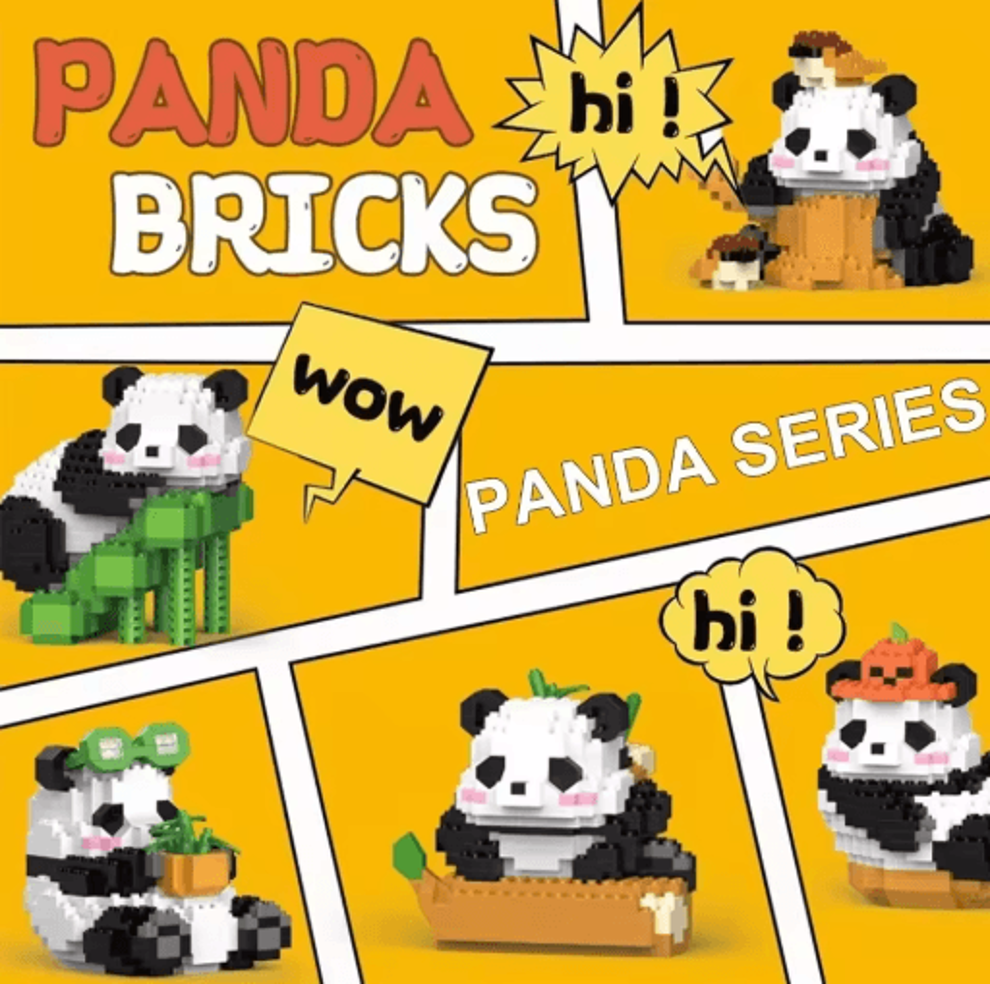 Creative DIY Mini Chinese Style Panda Building Block Set Cute Educational Animal Toy For Kids 11