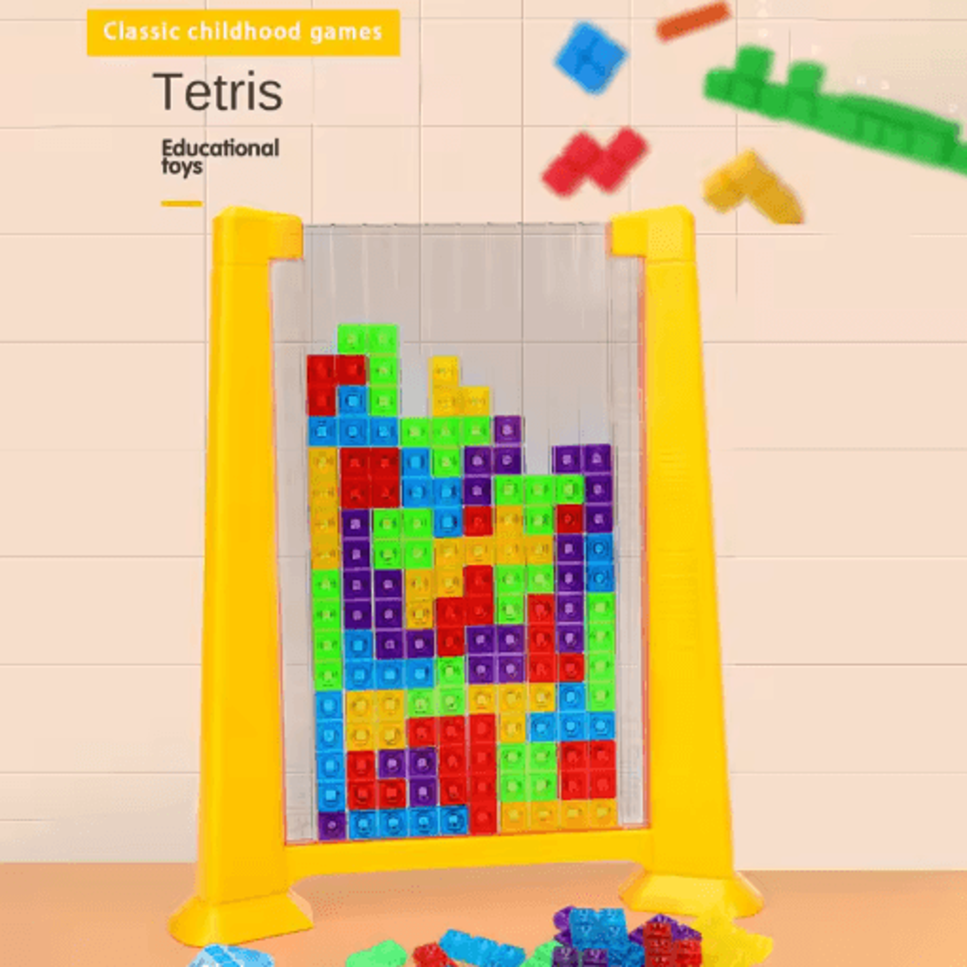 Tetris Style Intelligent Building Blocks Puzzle Tabletop Brain Game For Kids 5