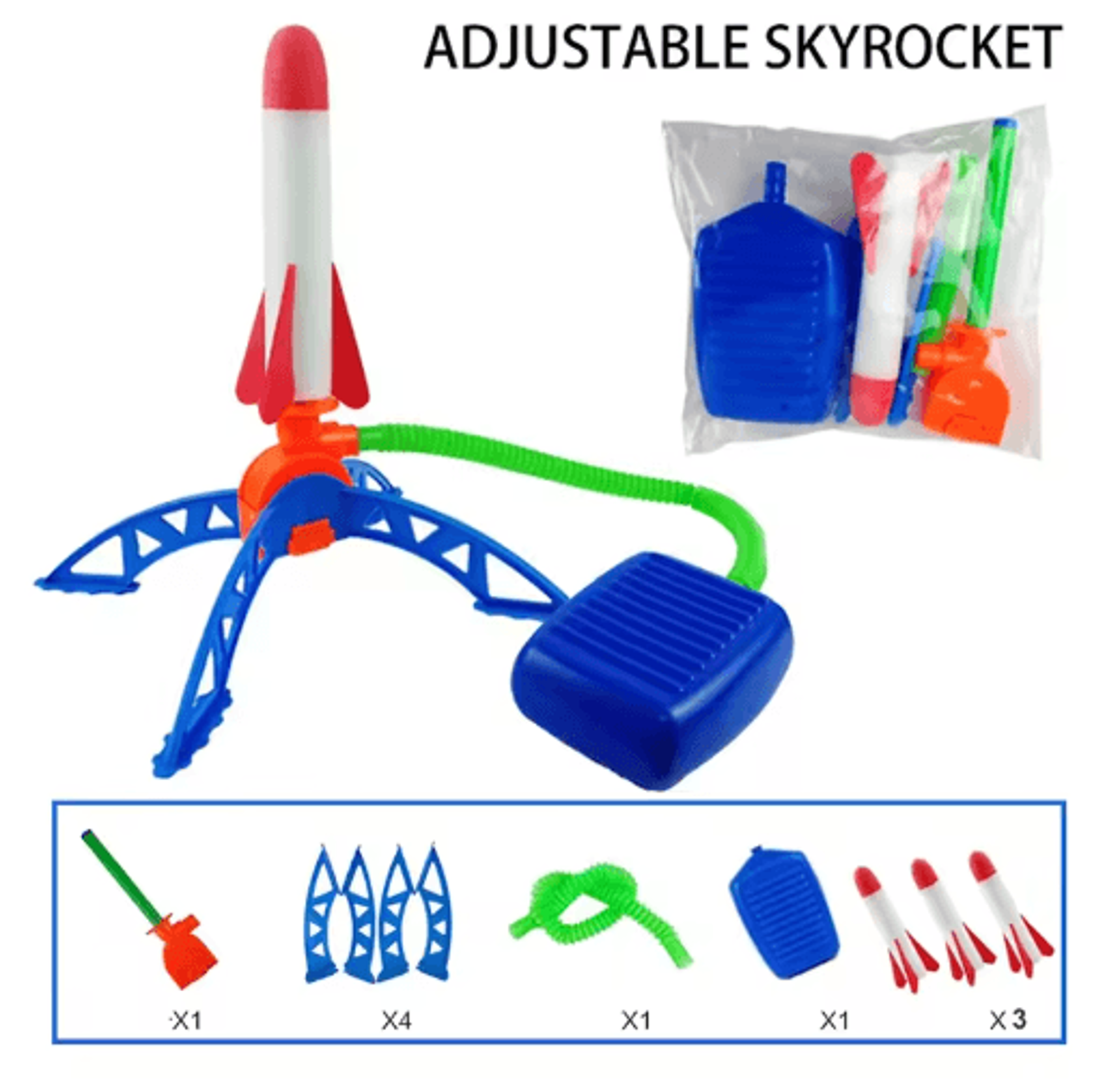 Foot Powered Flying Rocket Launcher Toy Outdoor Stomp Rocket Cannon For Kids 1