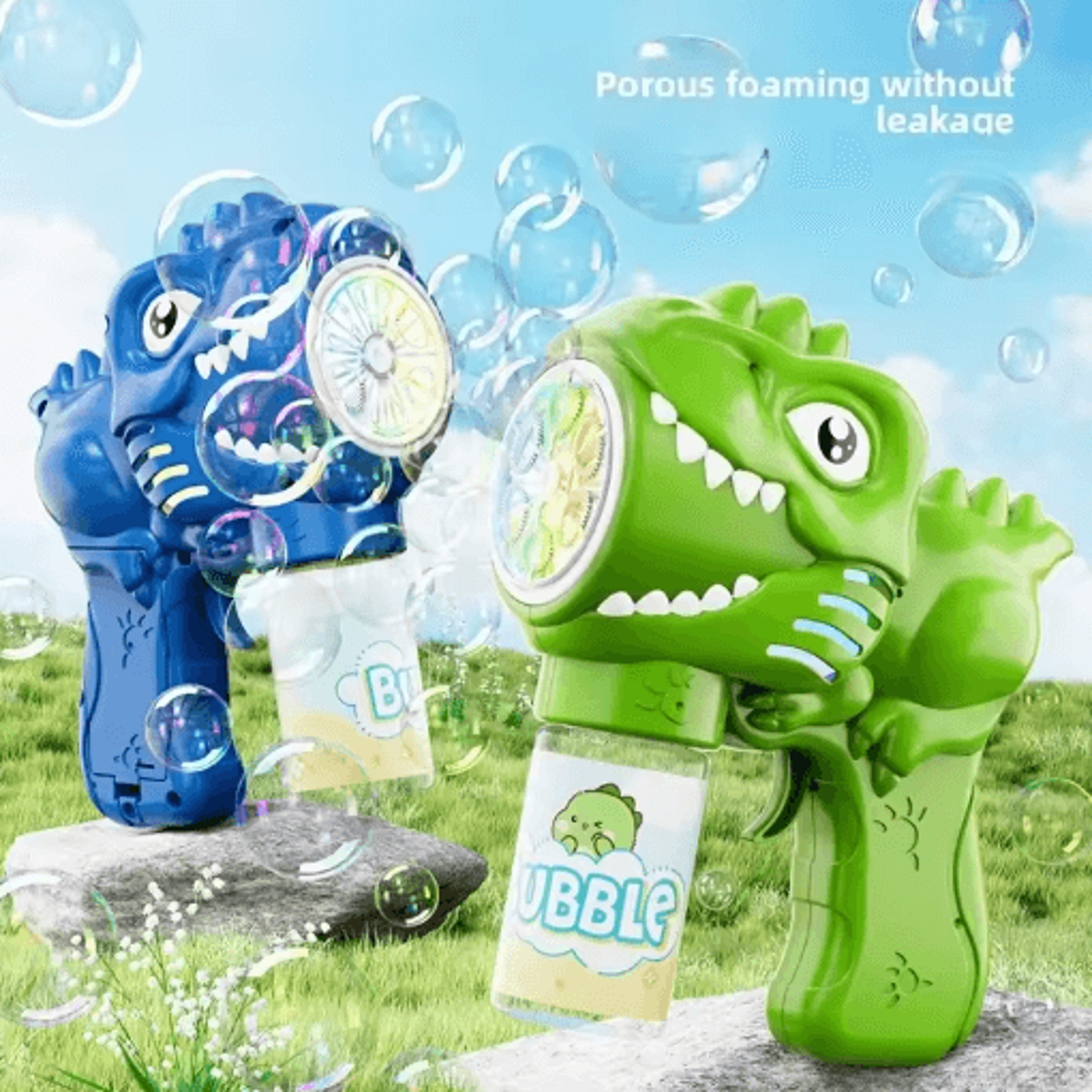 Dinosaur Bubble Gun For Kids Battery Free Outdoor Party Bubble Toy 7