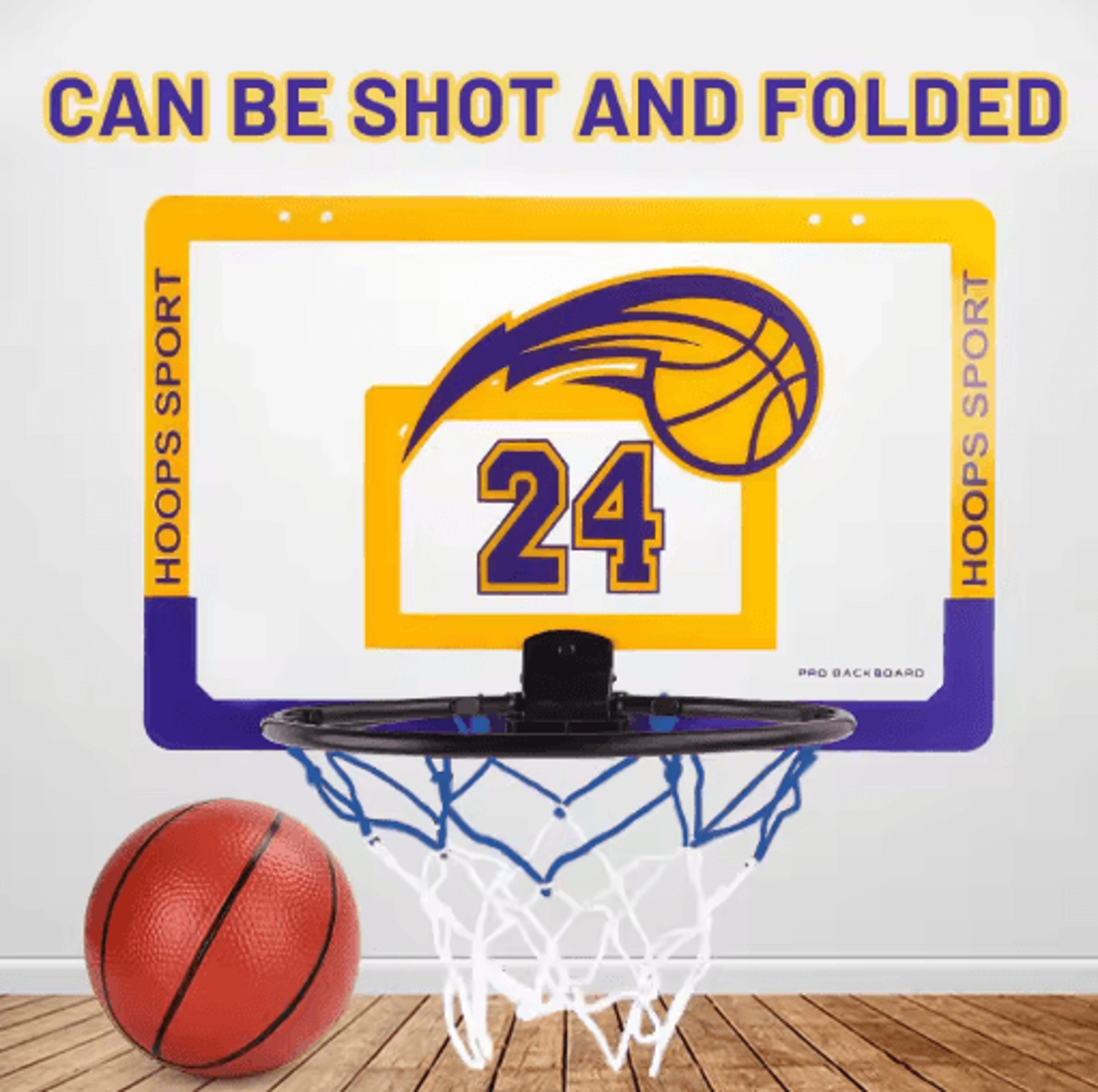 Foldable Childrens Basketball Stand Wall Mounted Indoor Outdoor Silent Shooting Hoop No Drilling Re 0