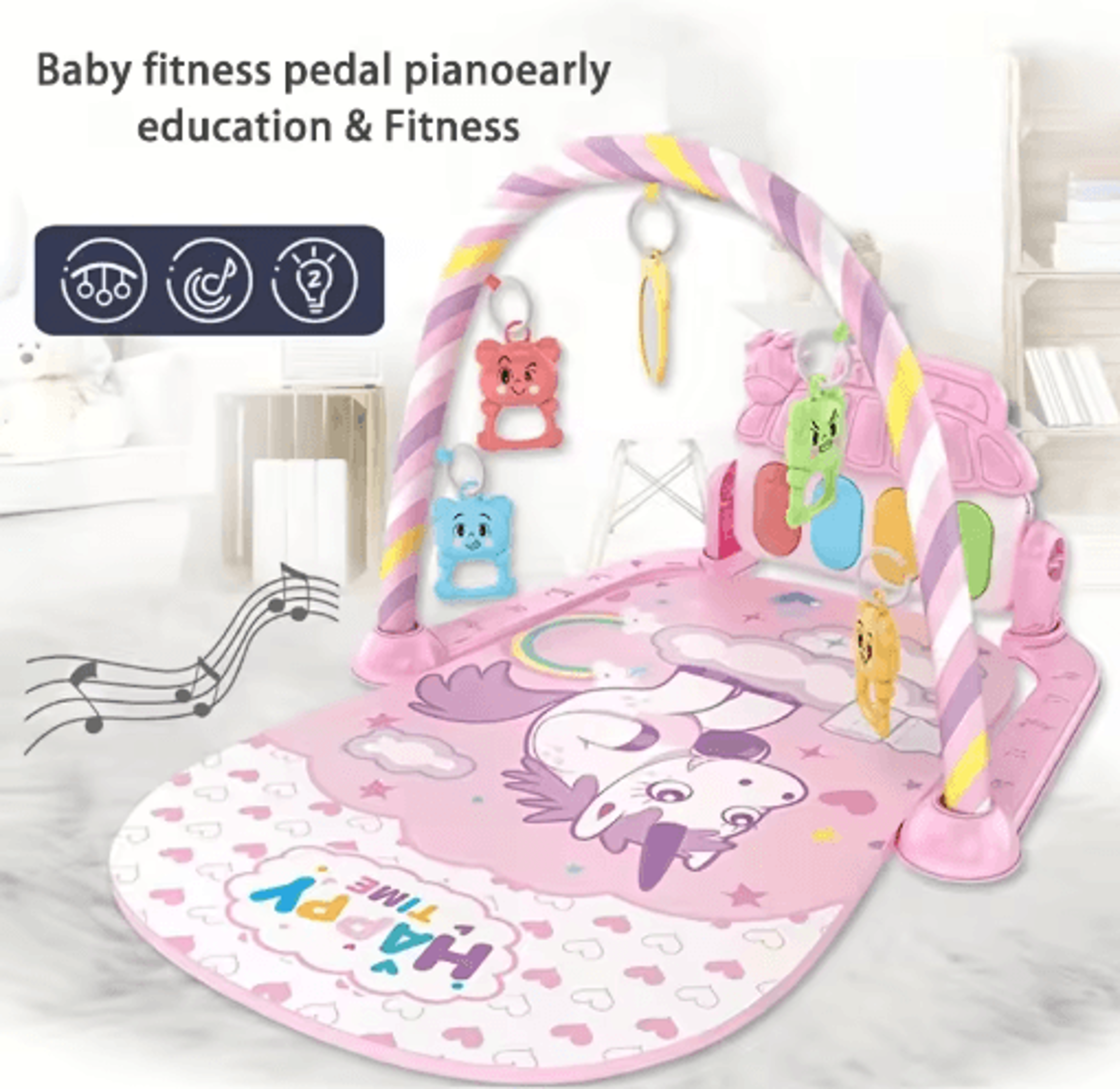 Baby Fitness Play Gym With Pedal Piano Newborn Musical Activity Stand 012 Months 10