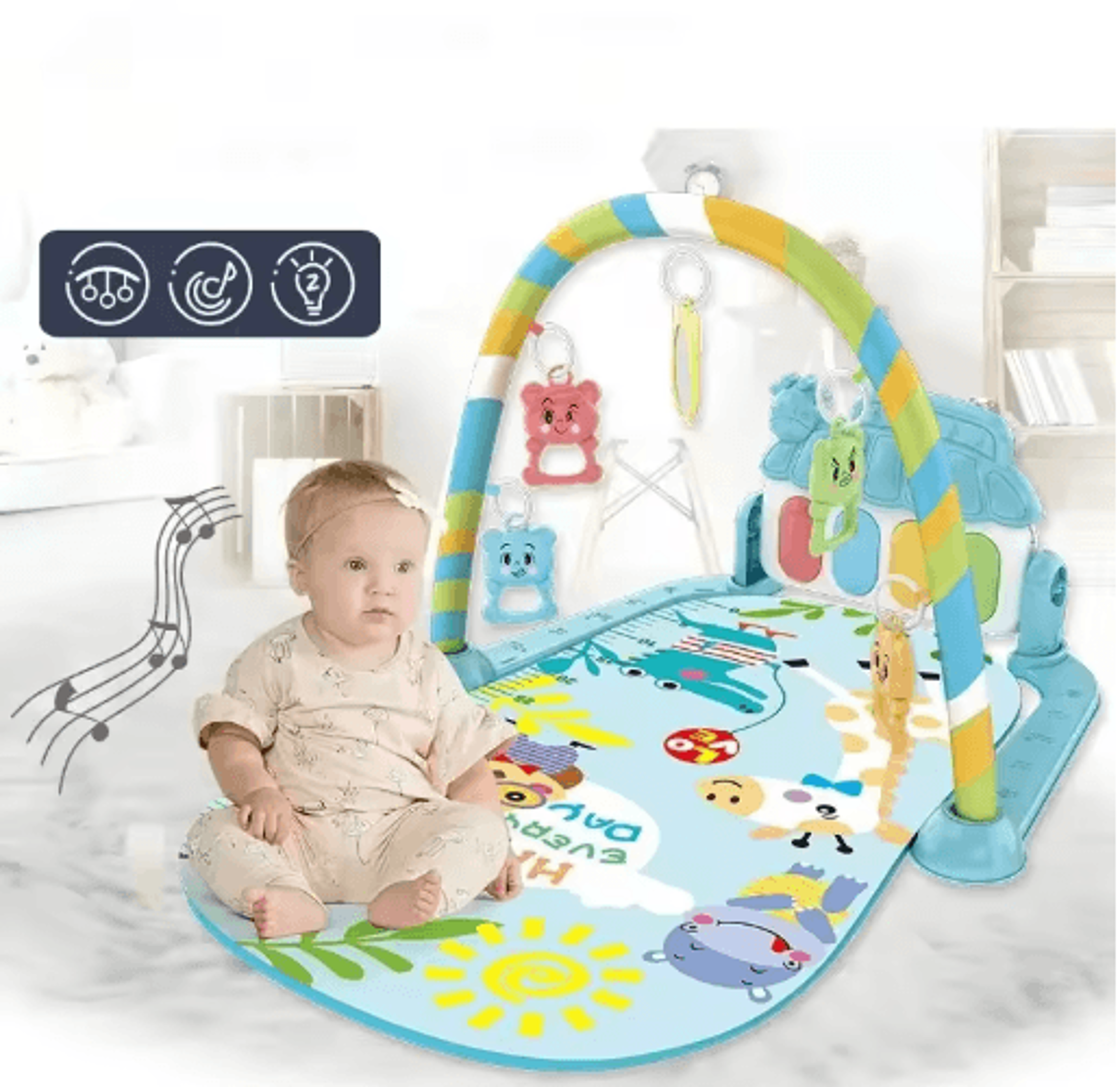 Baby Fitness Play Gym With Pedal Piano Newborn Musical Activity Stand 012 Months 0