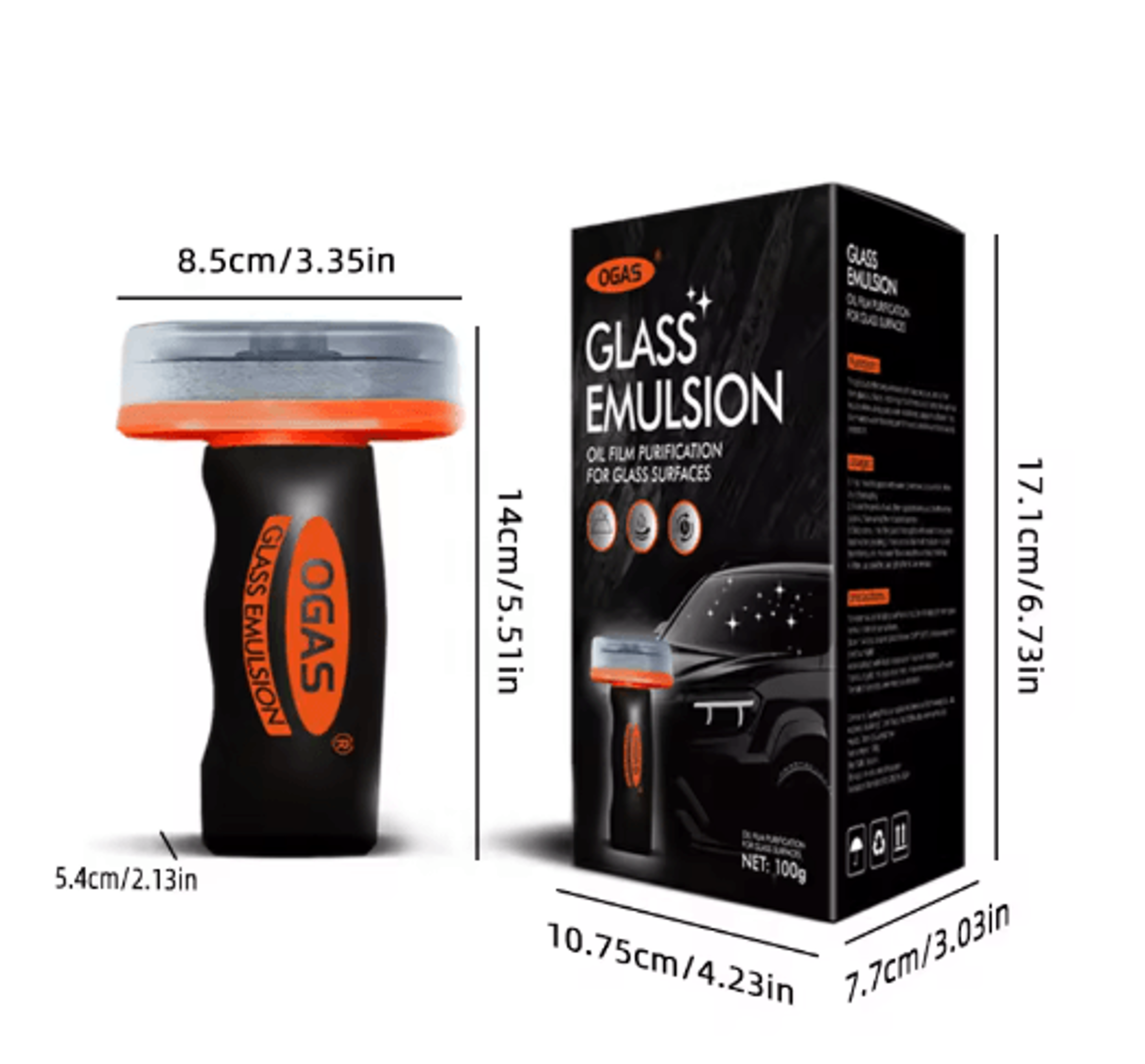 OGAS Glass Oil Film Remover Windshield Cleaning Brush With Safe Glass Polishing Paste 1