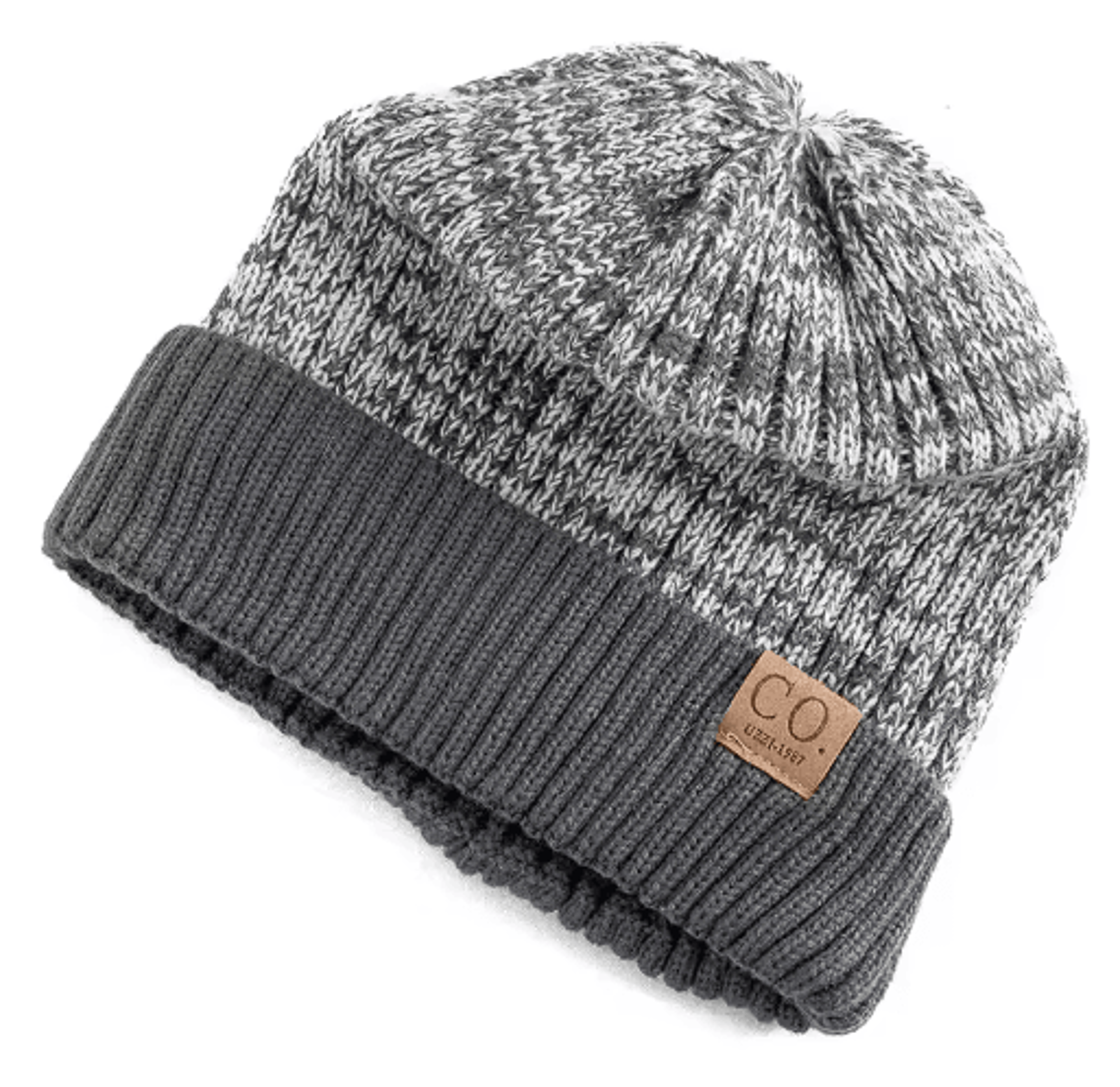 Unisex Two Tone Fur Lined Winter Beanie Warm Knitted Hat For Men Women 3