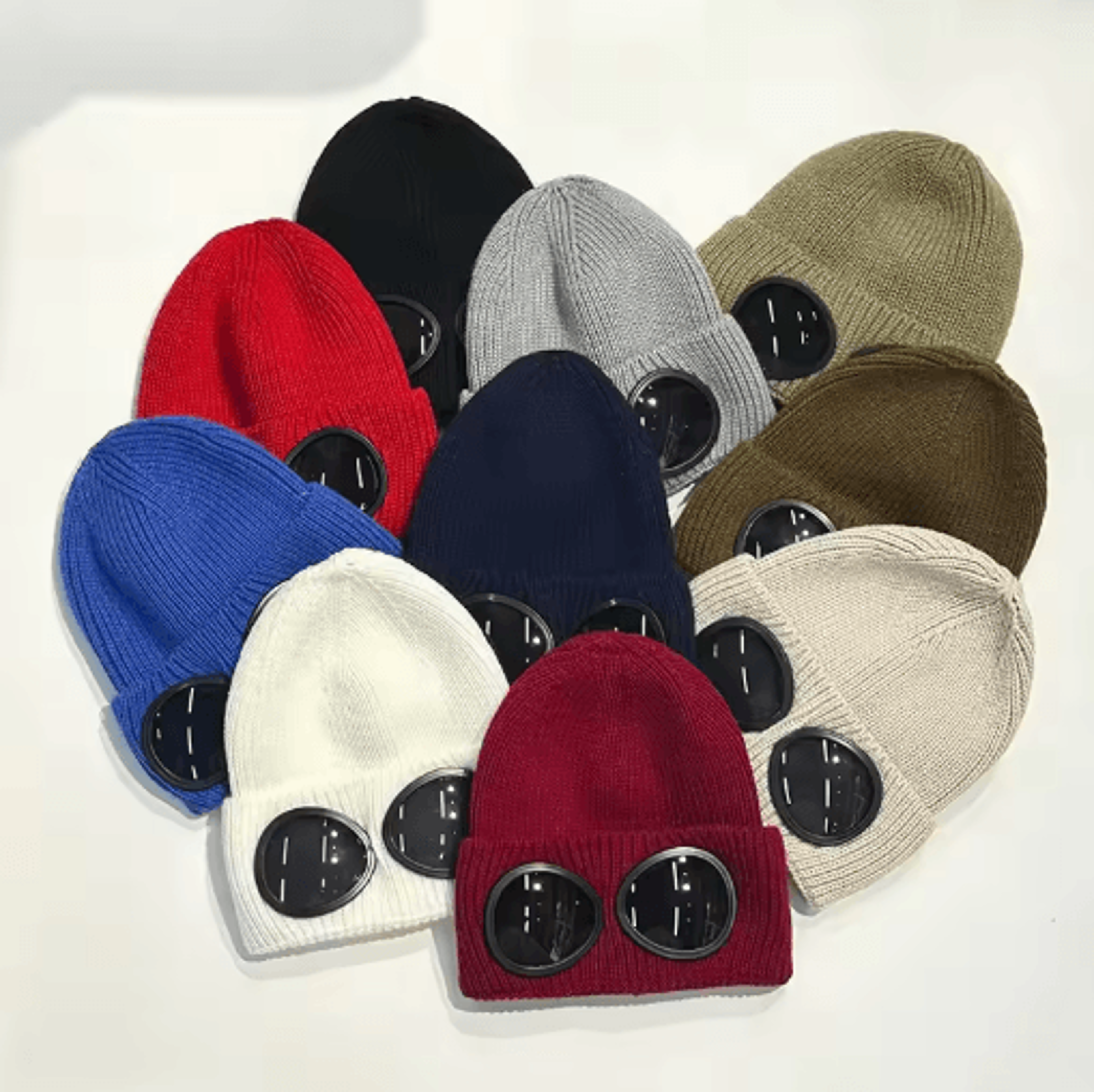Winter Windproof Knitted Beanie With Glasses Unisex Warm Skull Cap For Outdoor Cold Protection 11