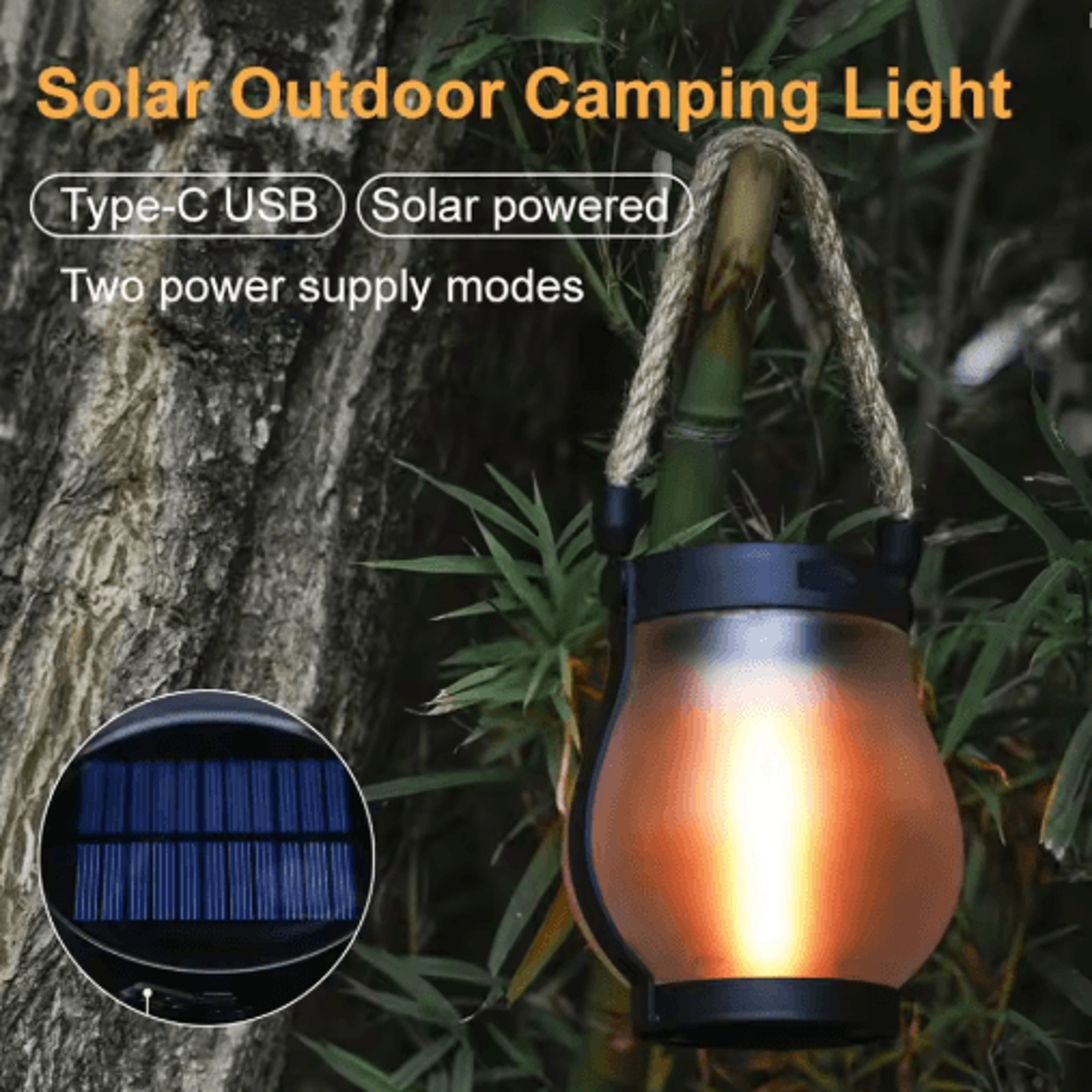 Dancing Flame Solar Lantern Outdoor Lights Waterproof Flickering Flame Garden Lantern USB Rechargea 7