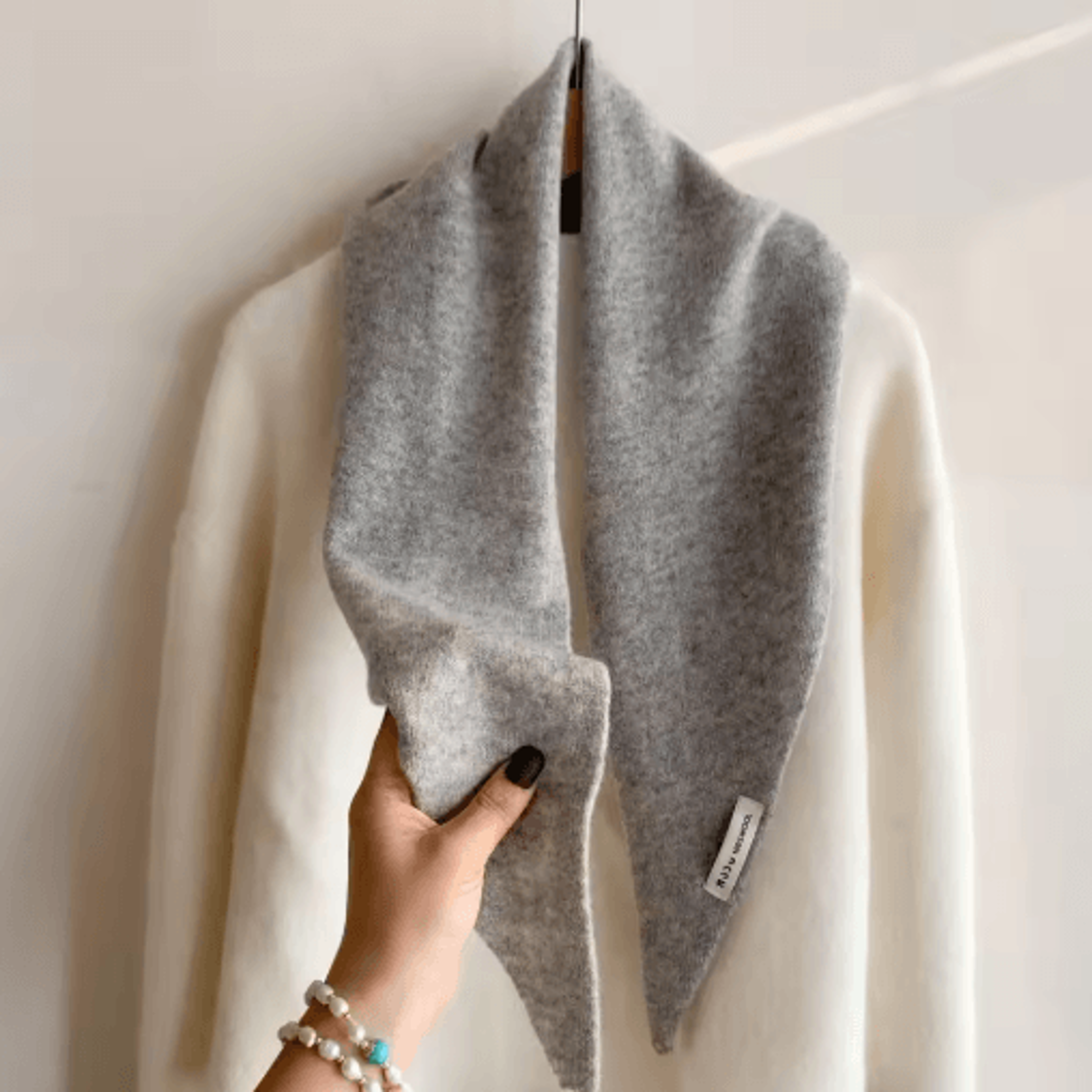 Womens Wool Triangle Scarf British Knitted Sweater Shawl Soft And Warm Accessory 9