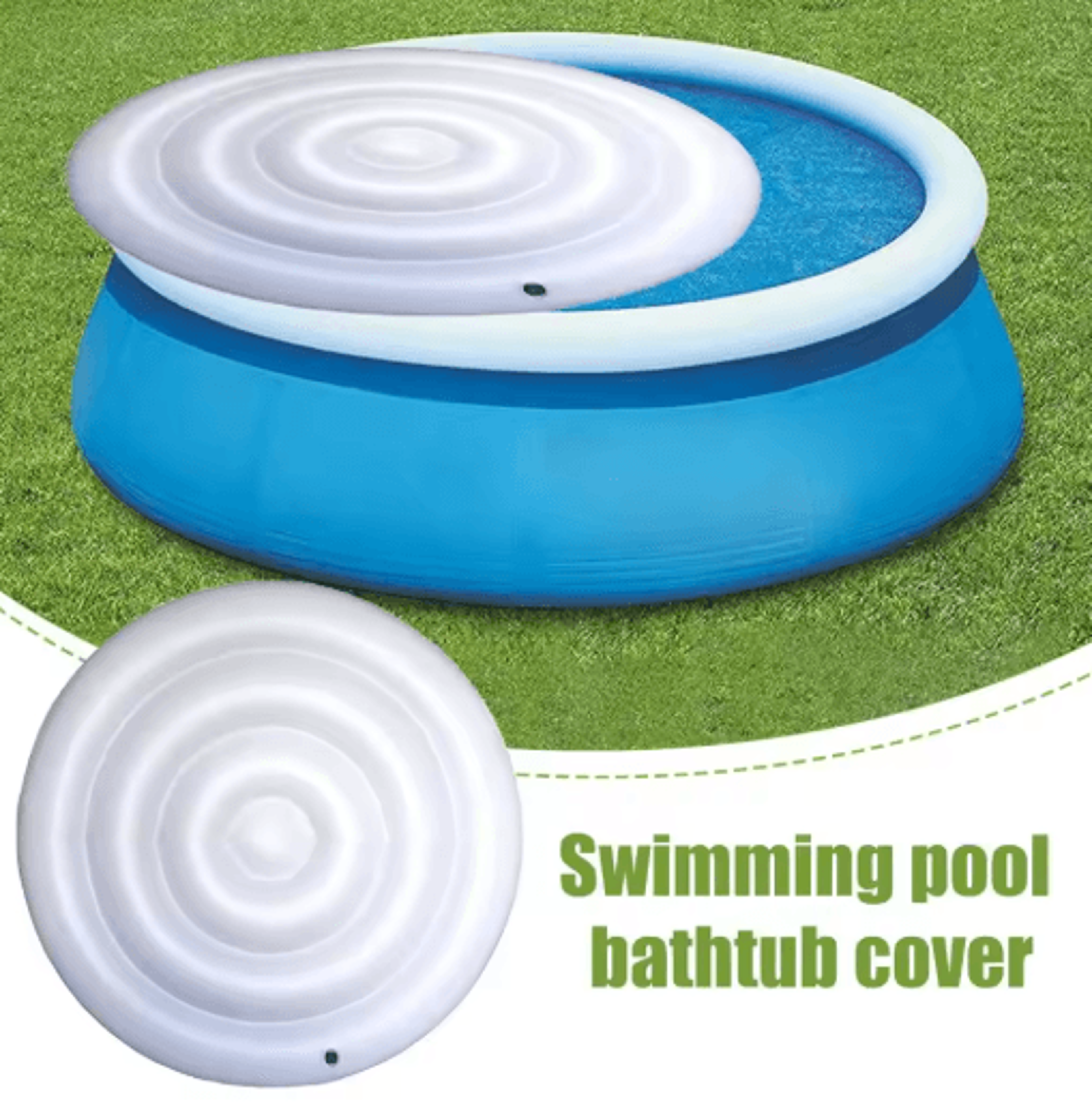 Round Hot Tub Cover 145cm 57 Inches Foldable Inflatable Spa Cover For Energy Saving And Protection 0