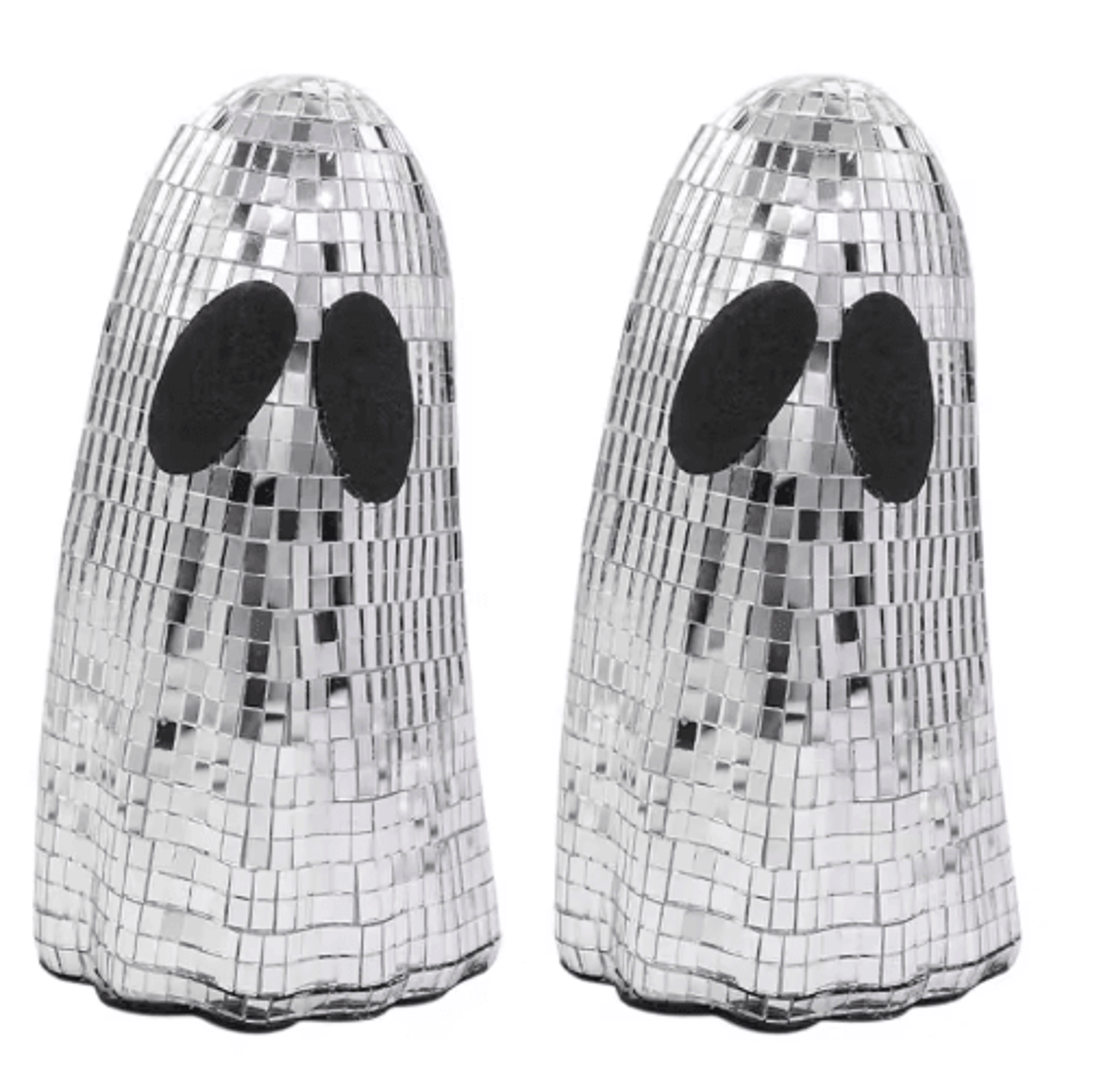 Silver Disco Ghost Halloween Decor Mosaic Mirror Tabletop Ornament For Tiered Trays 1