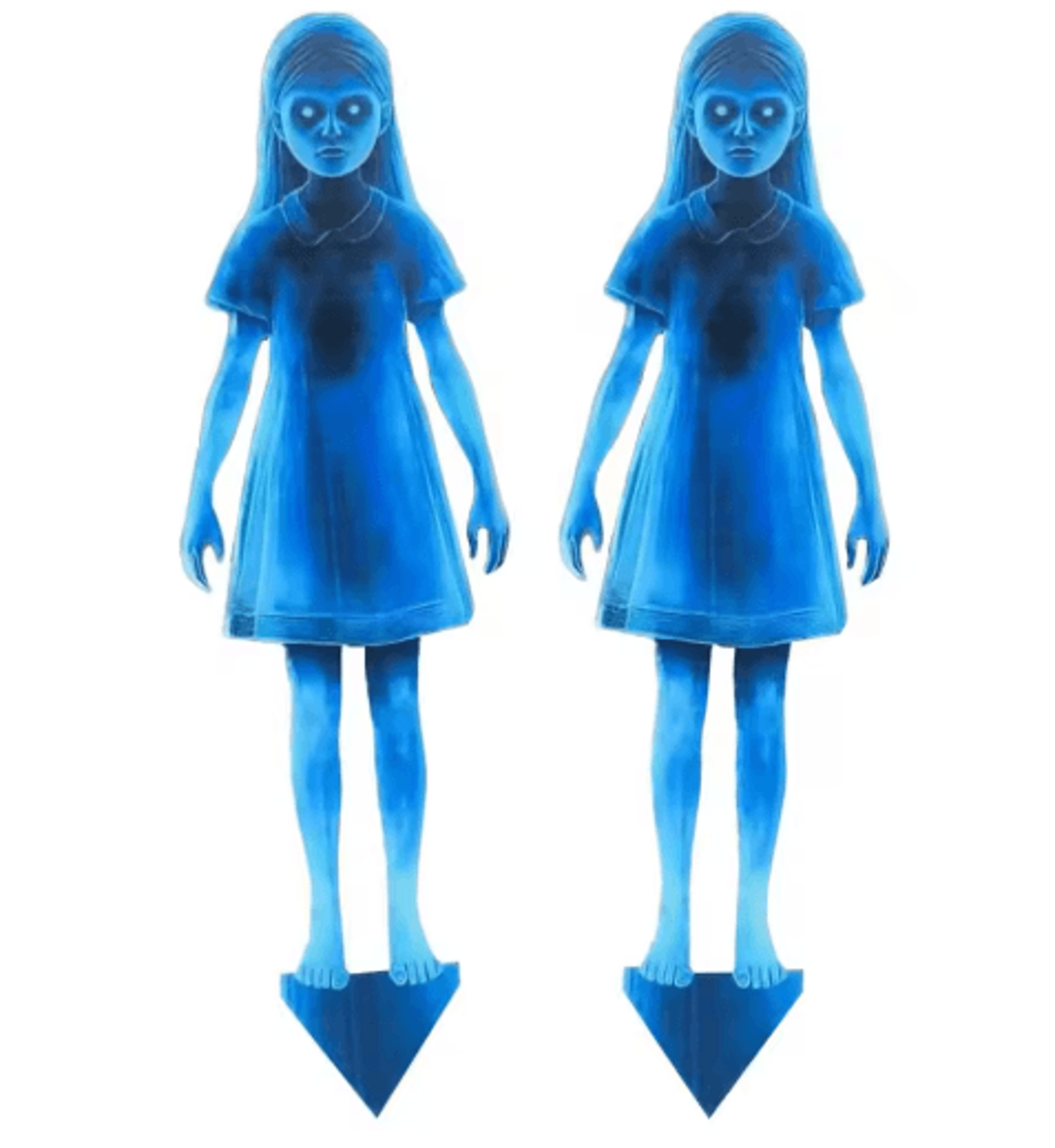 Halloween Scary Doll Yard Stakes Metal Twin Doll Outdoor Garden Decor Approx 16 Inches 1