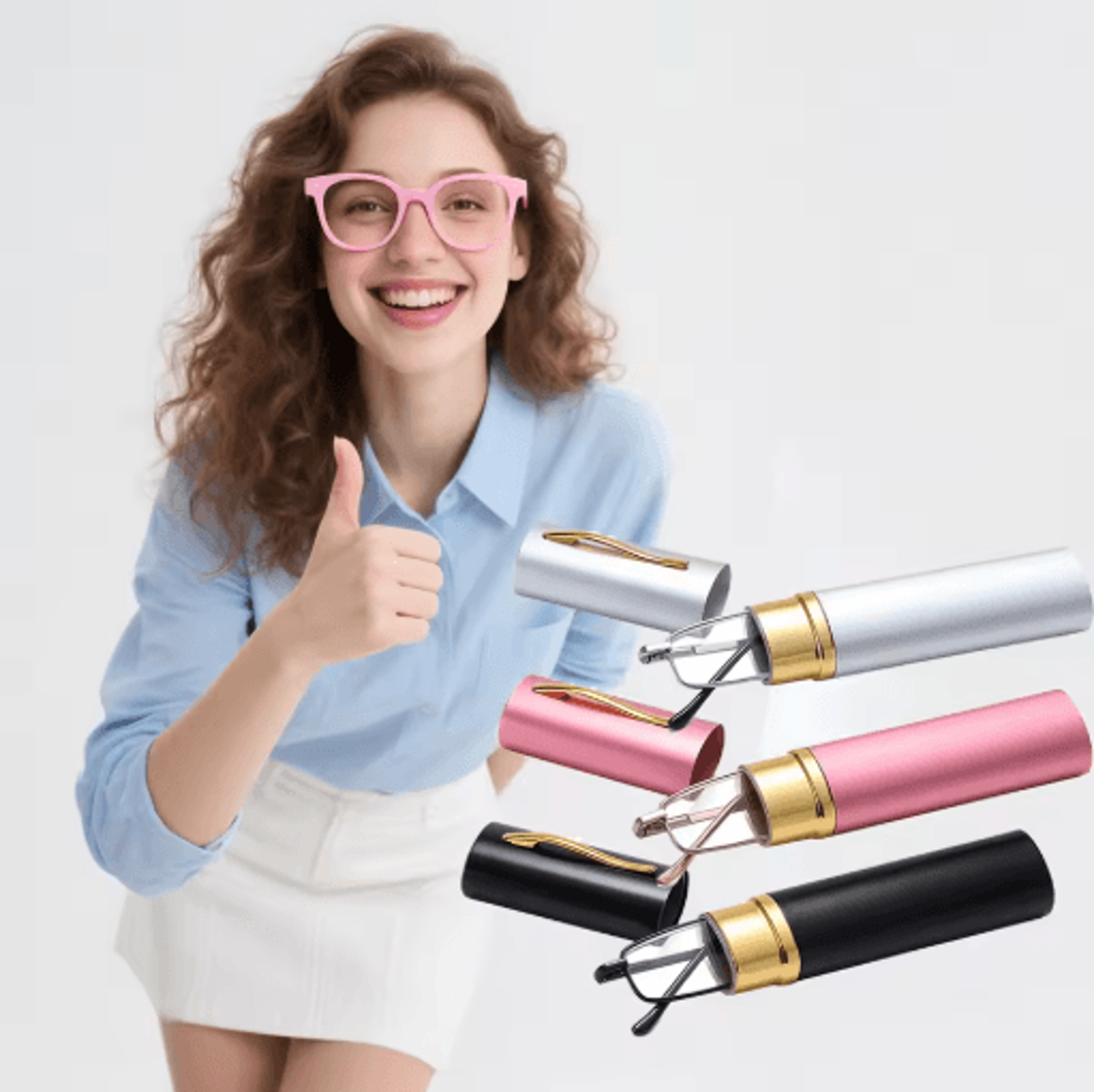 Slim Anti Blue Light Reading Glasses Lightweight Metal Frame Readers With Clip Case 0