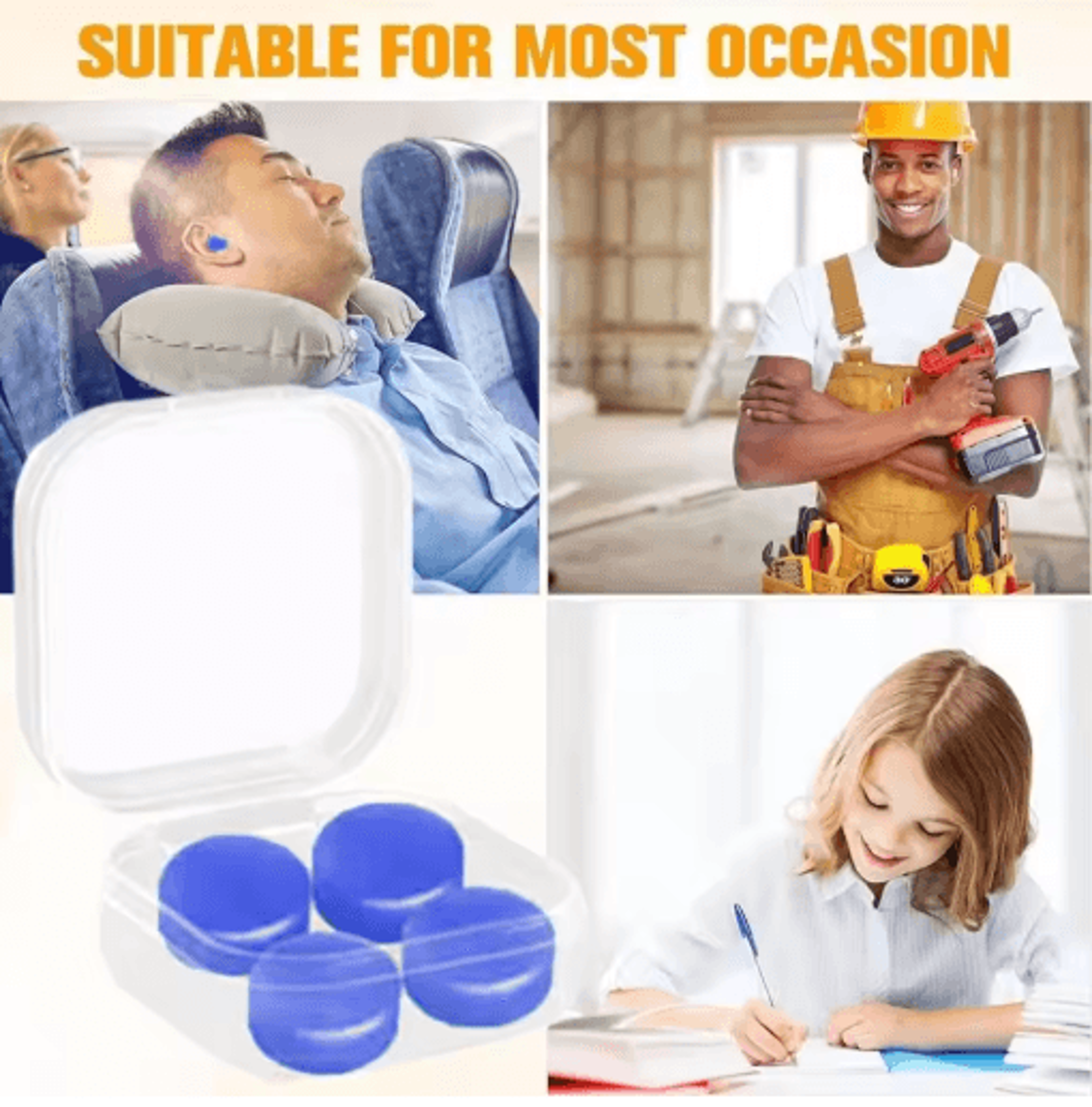 Reusable Silicone Ear Plugs Waterproof Noise Cancelling Earplugs 2 To 8 PCS Set 5