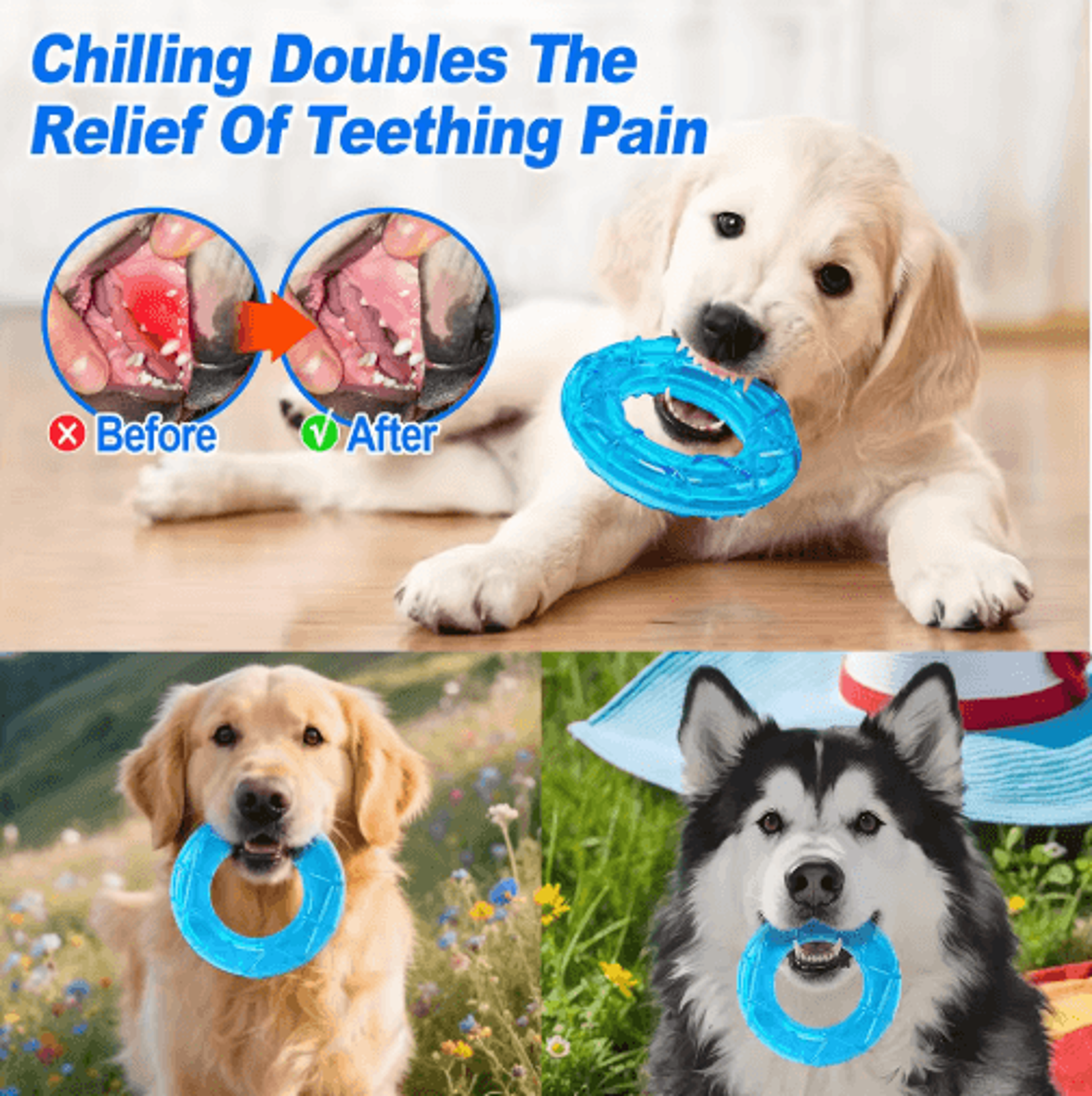 Pet Cooling Chew Toy Freezable Ice Cube Puppy Teething And Training Toy 3