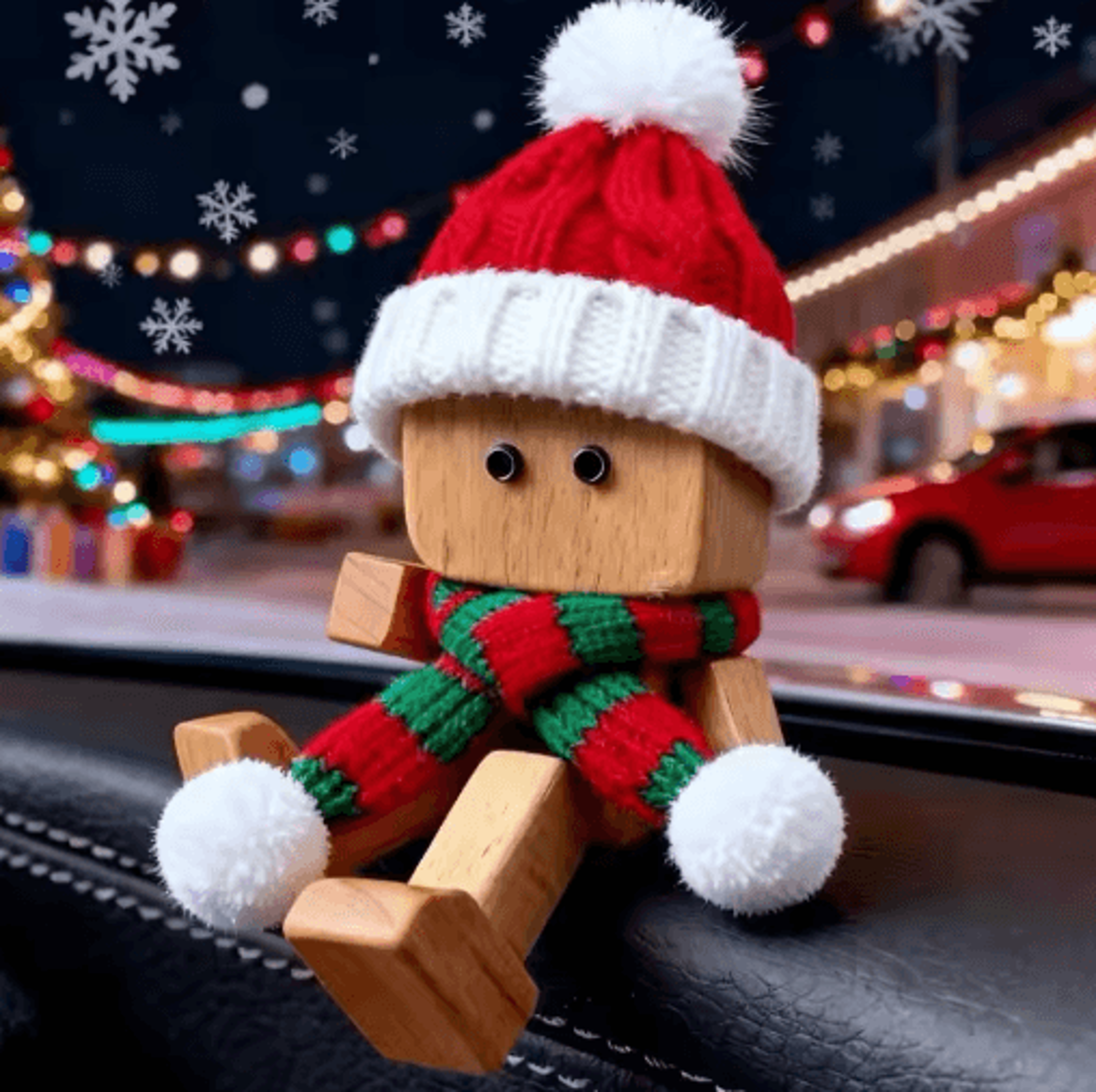 Shaking Feet Wooden Doll Christmas Ornaments Funny Spring Leg Man With Magnetic Expressions 12pcs 0