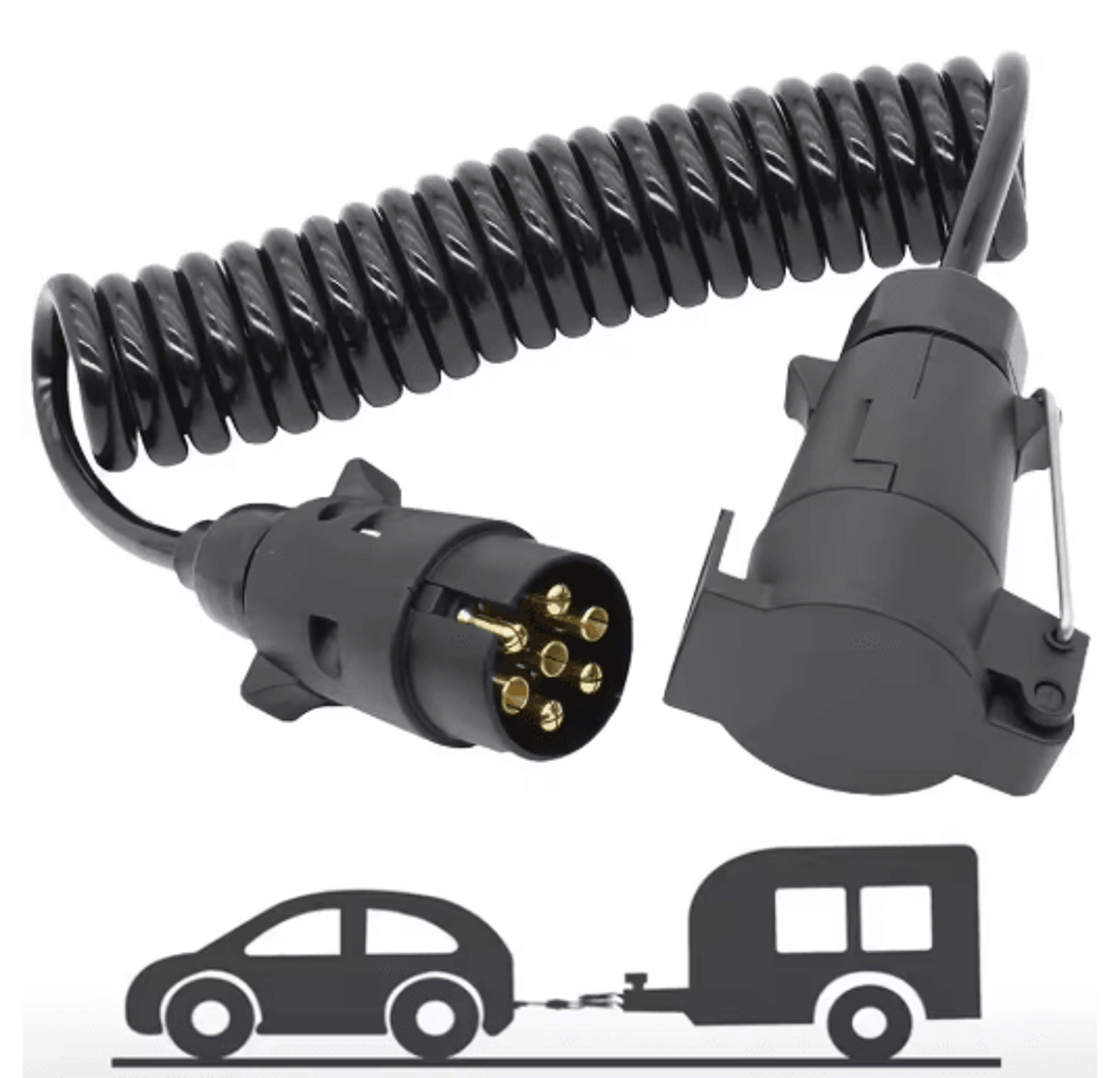 7 Pin Trailer Adapter Heavy Duty European Standard Plug With 13m Copper Wiring Harness 0