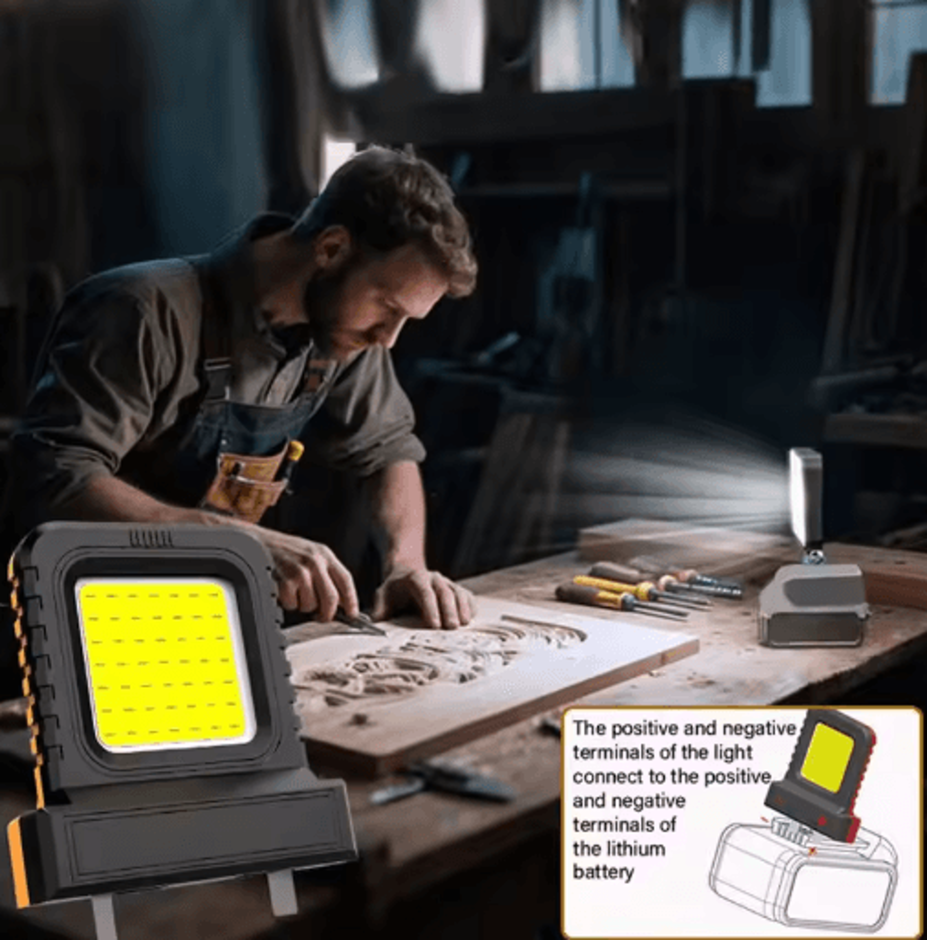 Universal High Brightness LED Work Light Power Tool Floodlight For Makita Battery Case 5