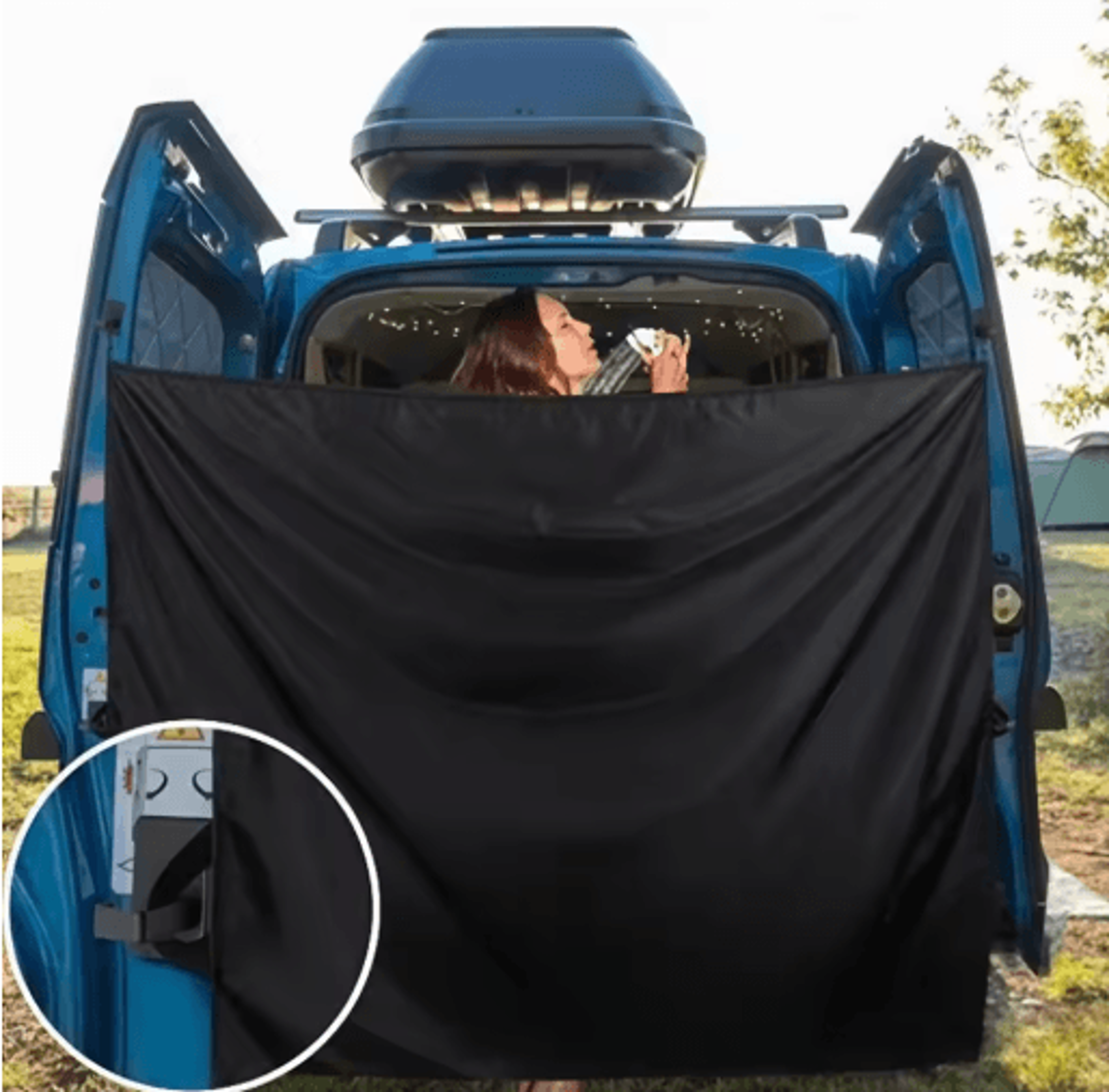 Van Privacy Curtain 71 By 91 In Light Blocking Cab Divider For Van RV And Truck Camping 4