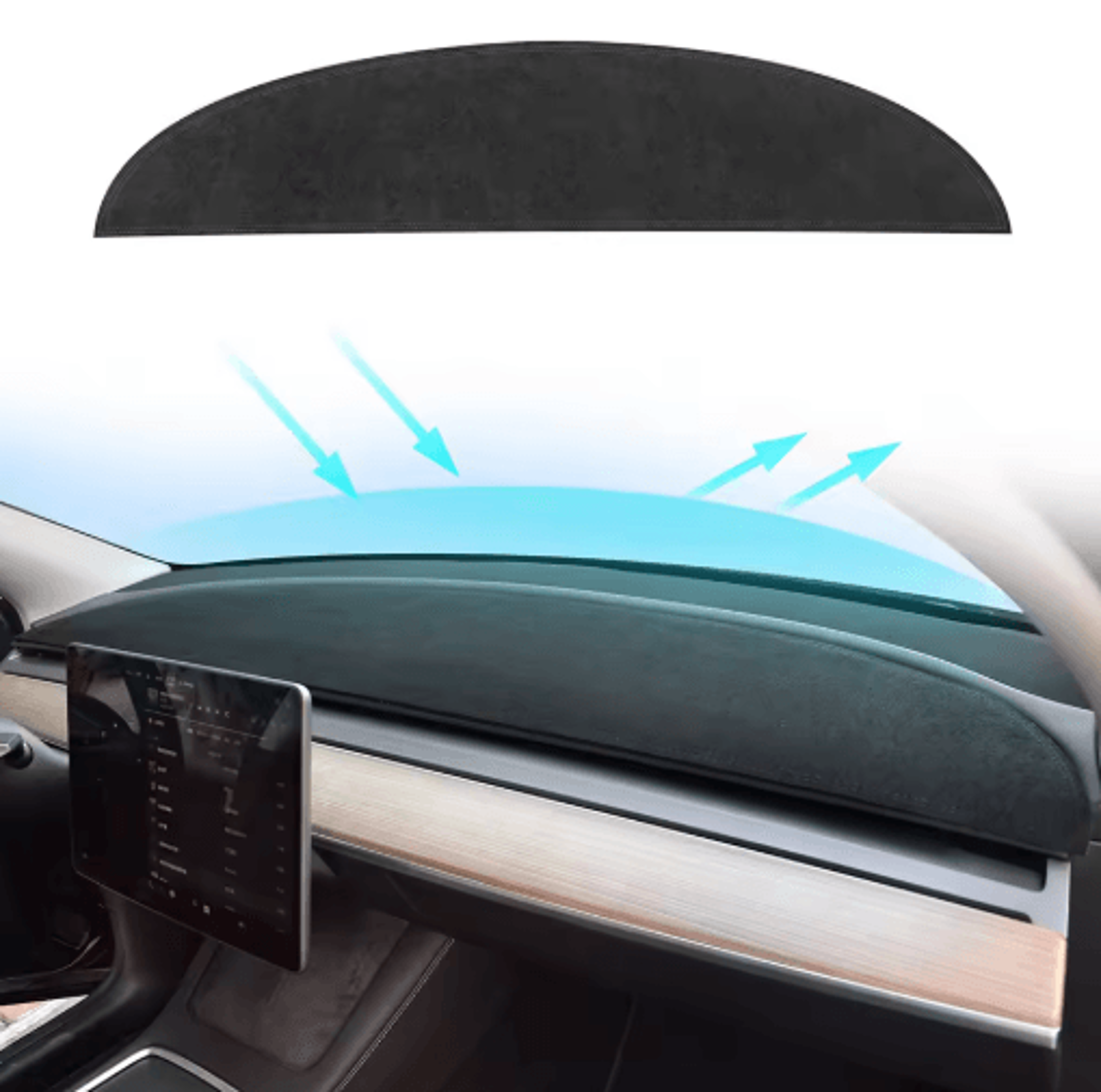 Suede Dashboard Cover For Tesla Model 3 And Model Y Anti UV Non Slip Dash Mat Interior Accessory 11