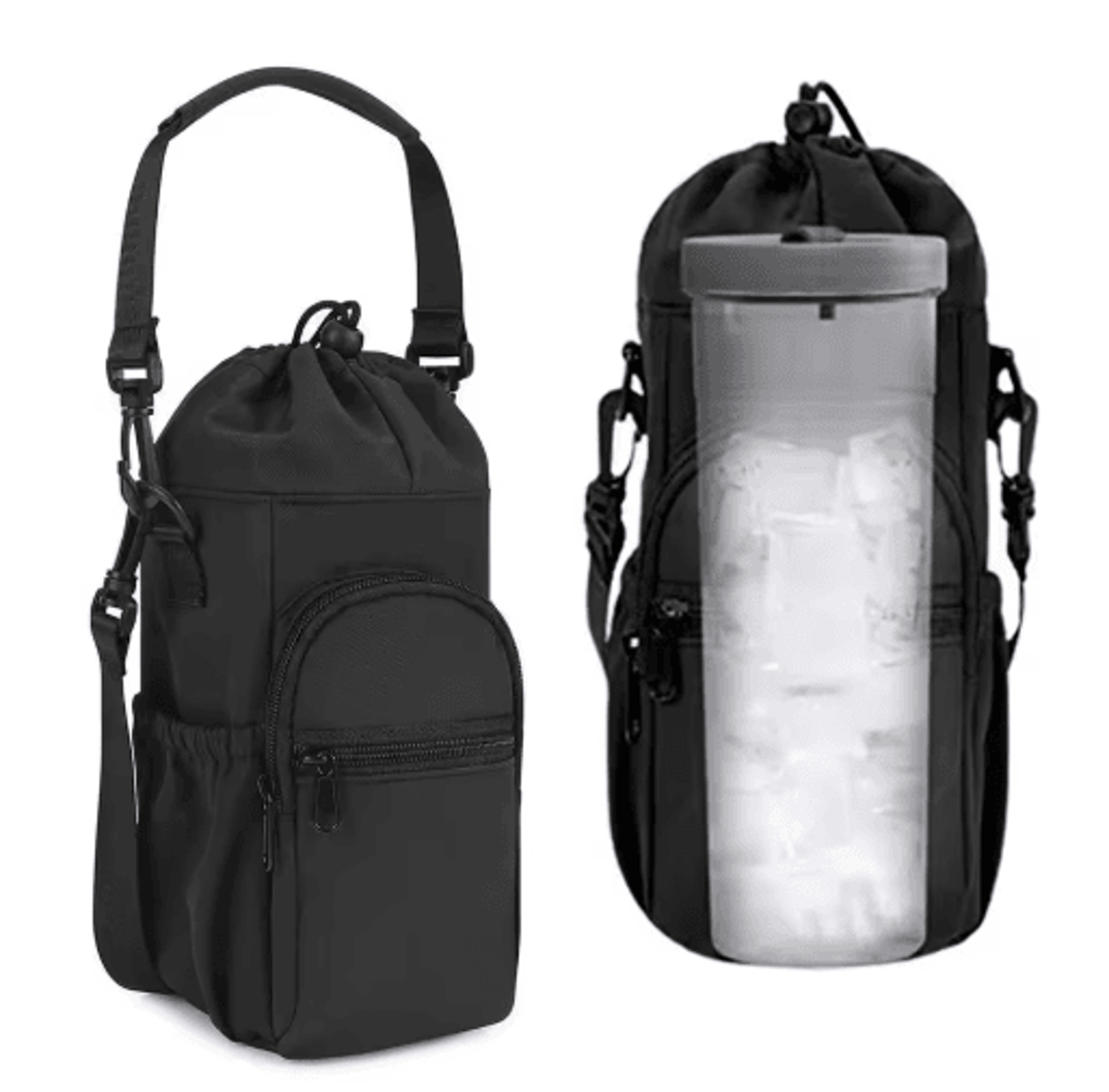 Insulated Water Bottle Carrier Sling Bag 32oz 40oz Crossbody Holder With Phone Pocket 0