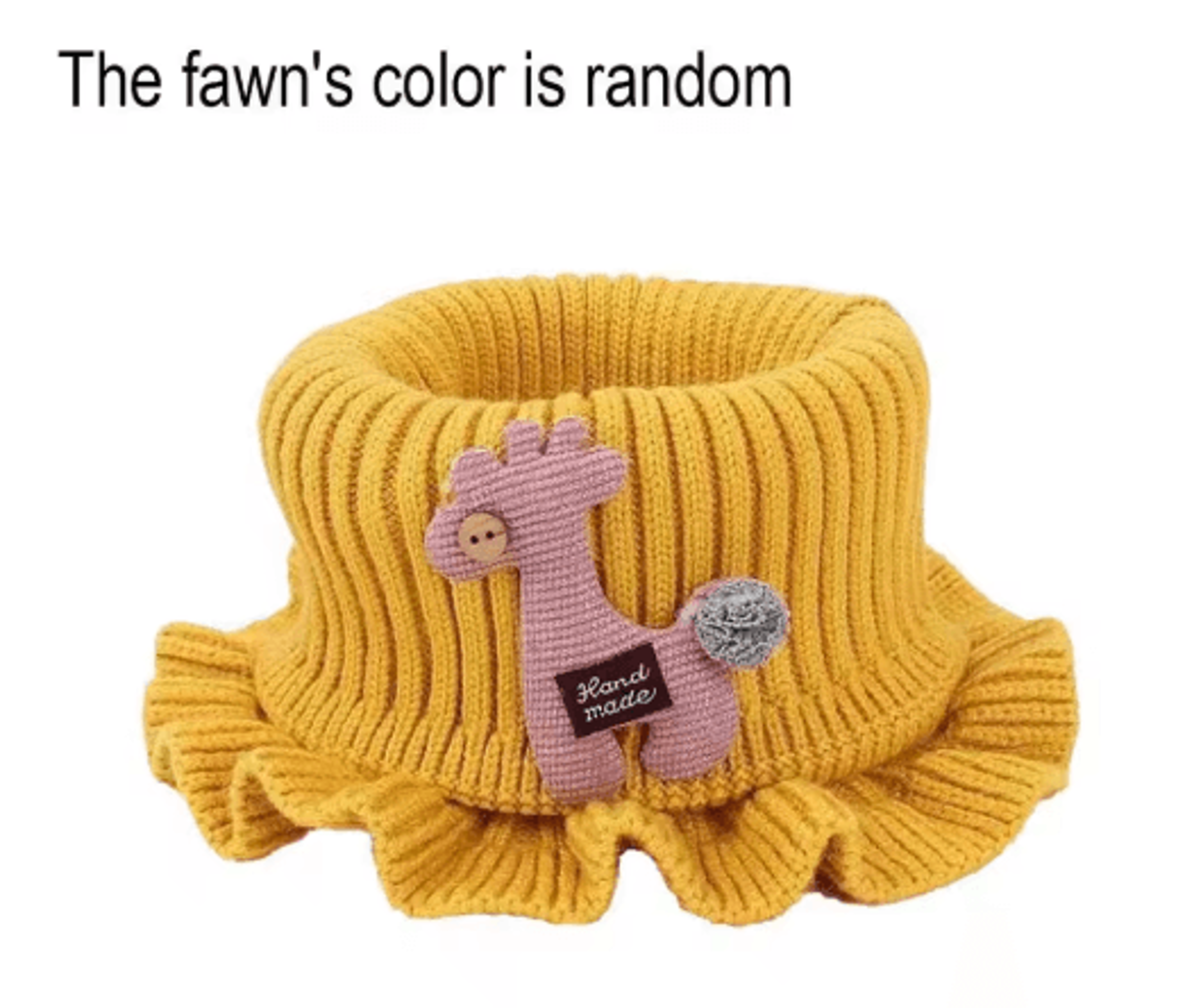 Kids Knitted Giraffe Scarf Collar Cartoon Ruffle Neck Warmer Detachable Dickey 3