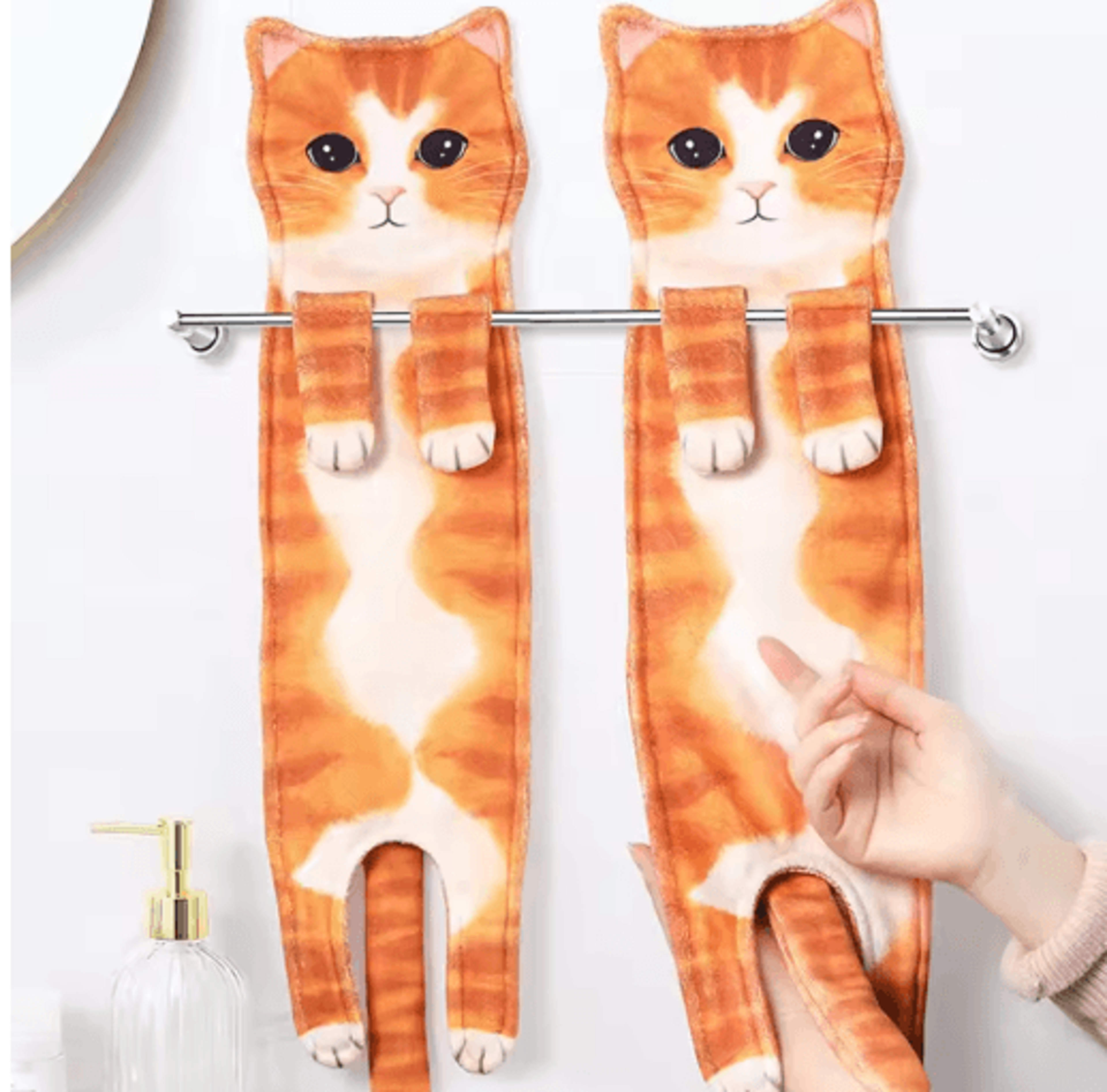 Funny Cat Hand Towel Cute Hanging Kitchen And Bathroom Towel For Cat Lovers 10