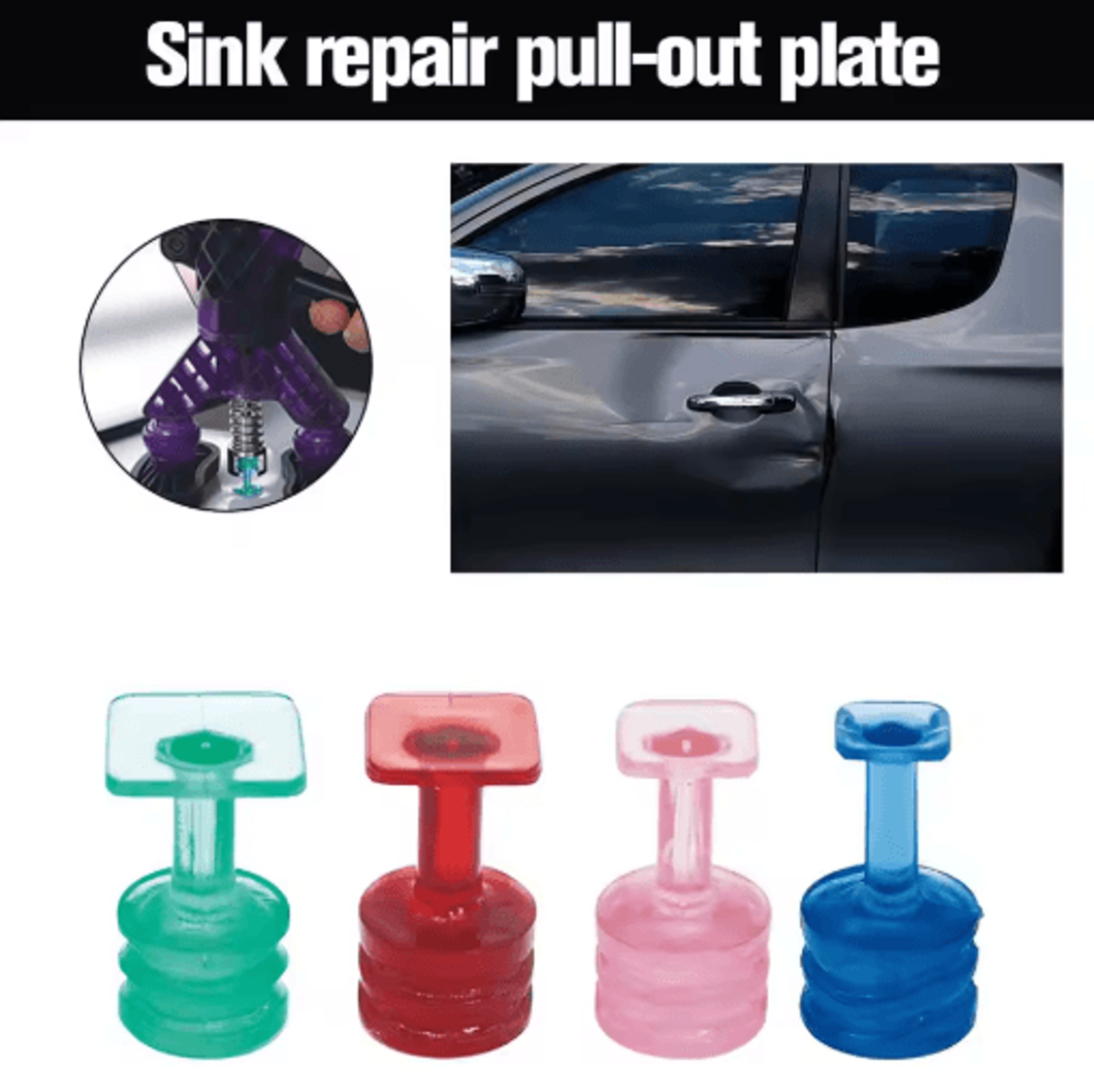 Car Dent Glue Pulling Tabs Set 10PCS Paintless Dent Repair Puller Tabs 7 To 129mm 0