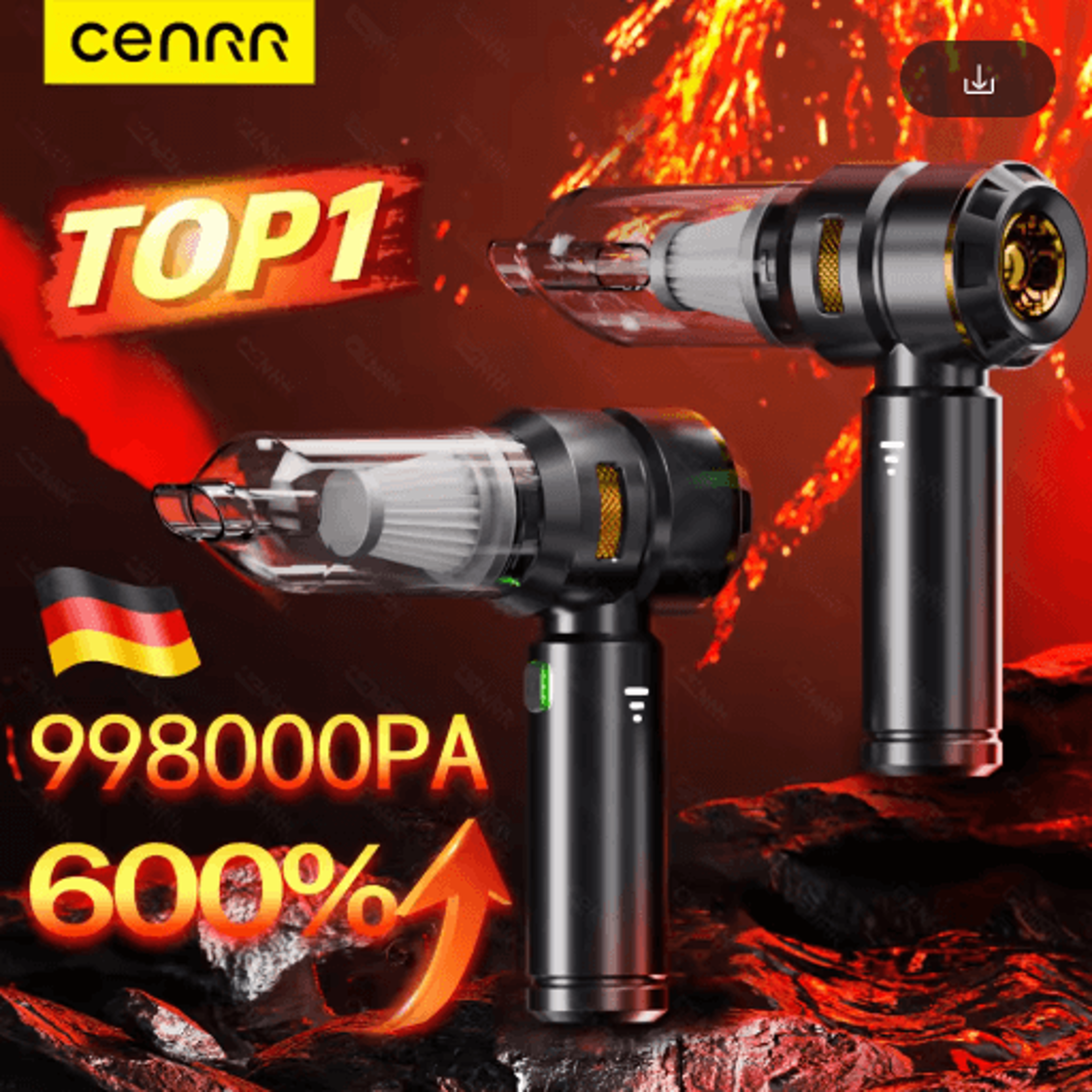 CENRR Wireless Car Vacuum Cleaner Powerful Portable Handheld Cleaner For Auto Interiors 0