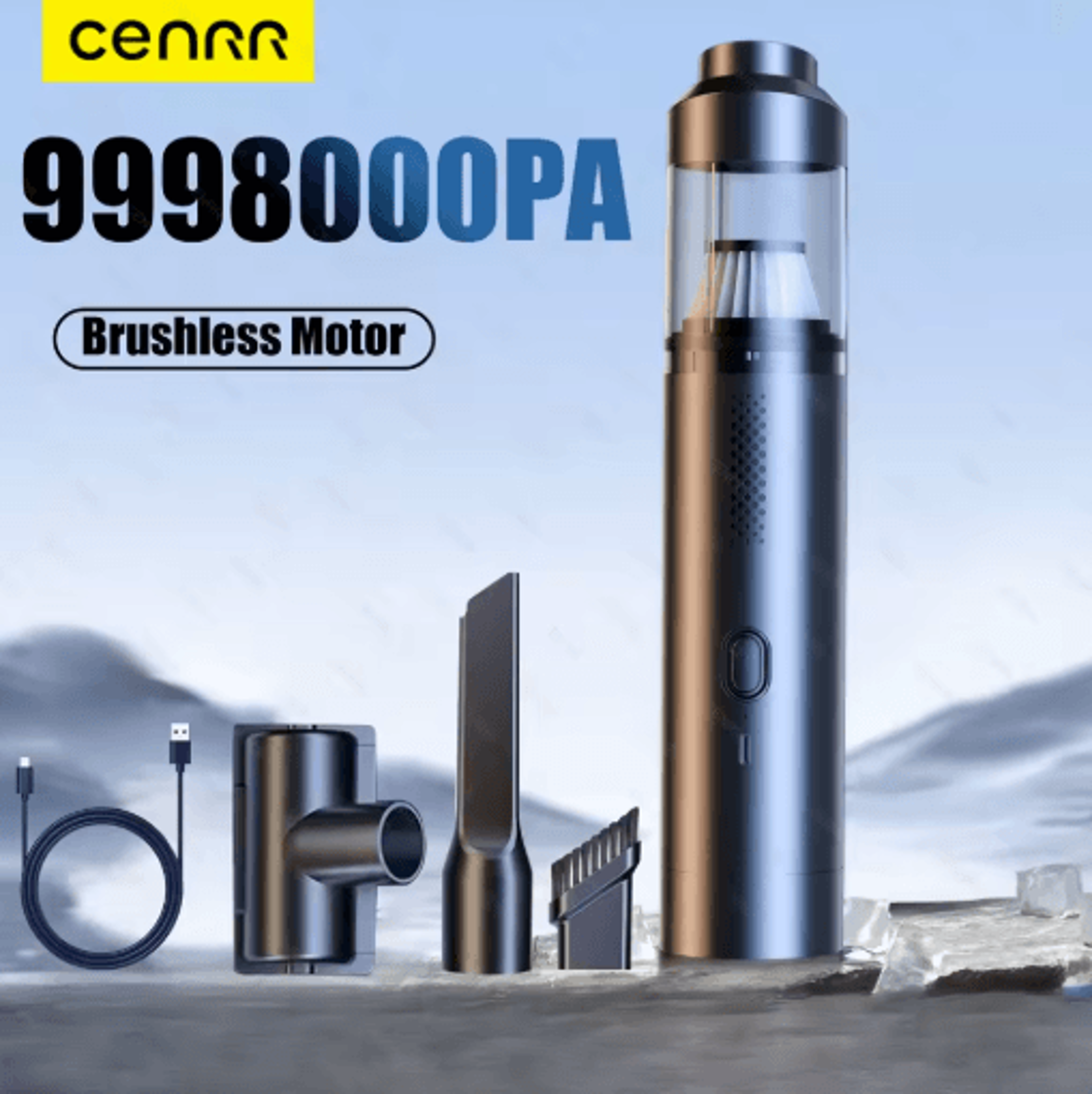CENRR 9998000PA Car Vacuum Cleaner Powerful Wireless Portable Cleaner With Air Blower 0