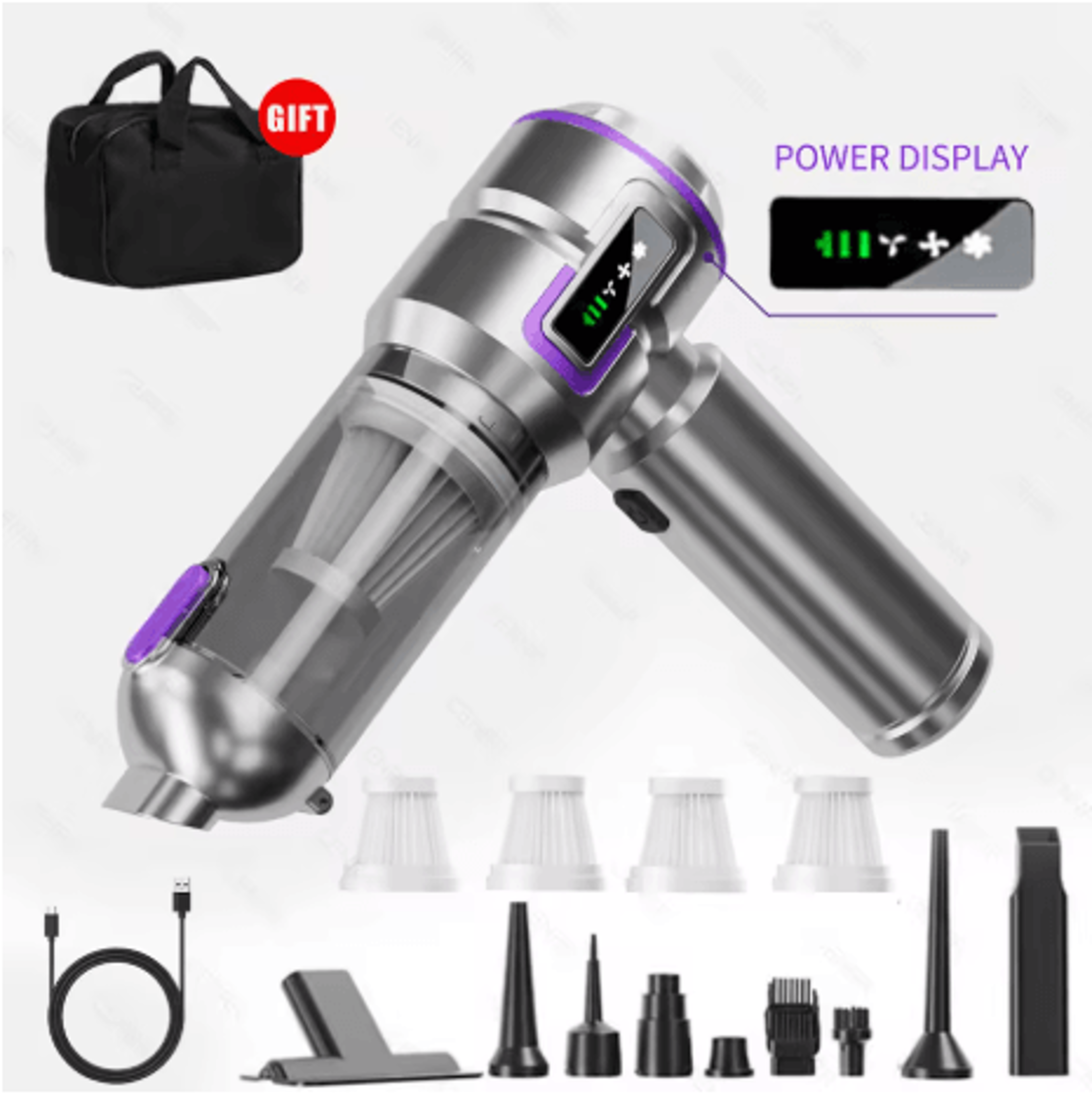 998000PA Car Vacuum Cleaner Portable Handheld Cordless Cleaner With Strong Suction 1