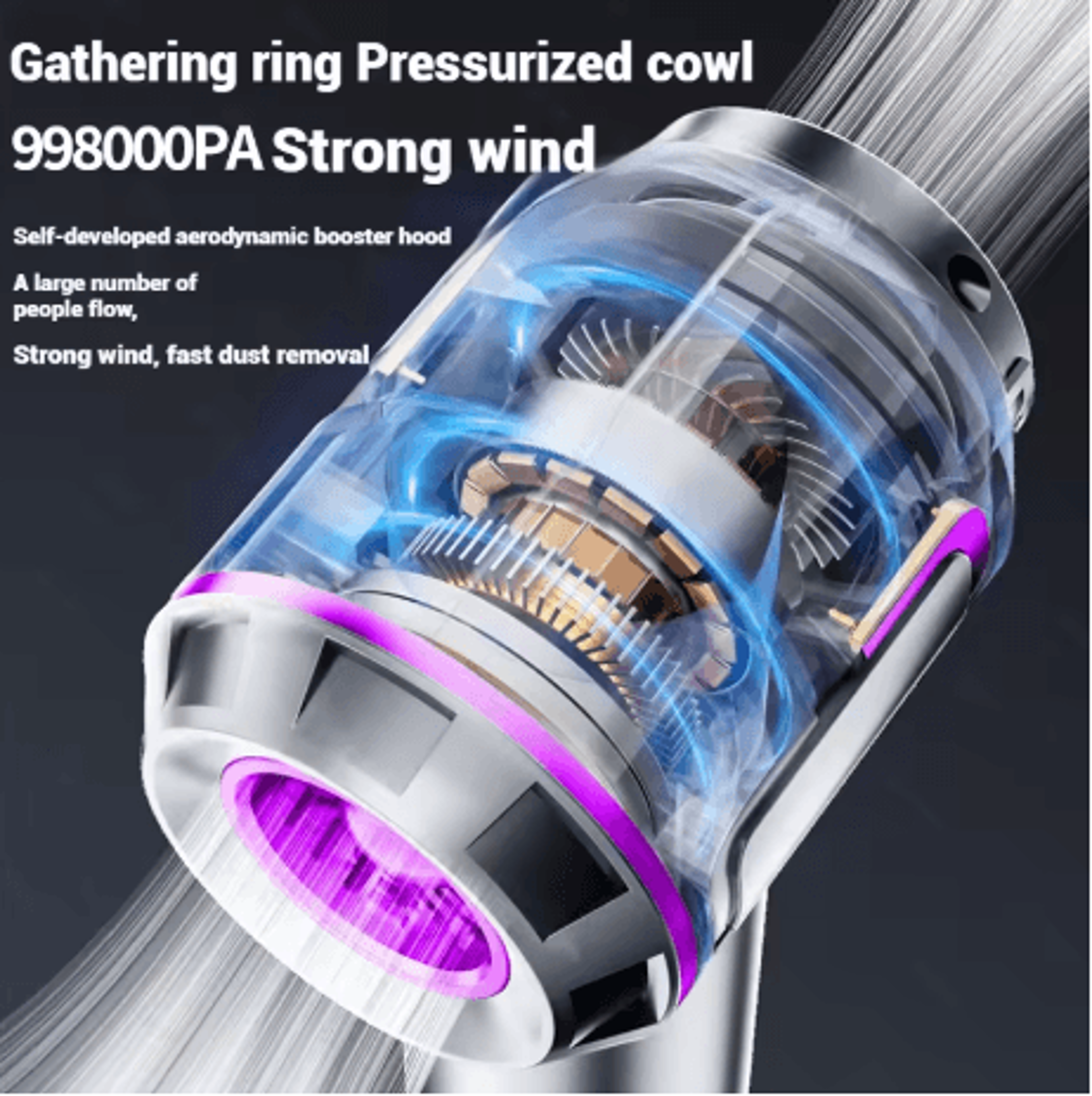 998000PA Car Vacuum Cleaner Portable Handheld Cordless Cleaner With Strong Suction 8