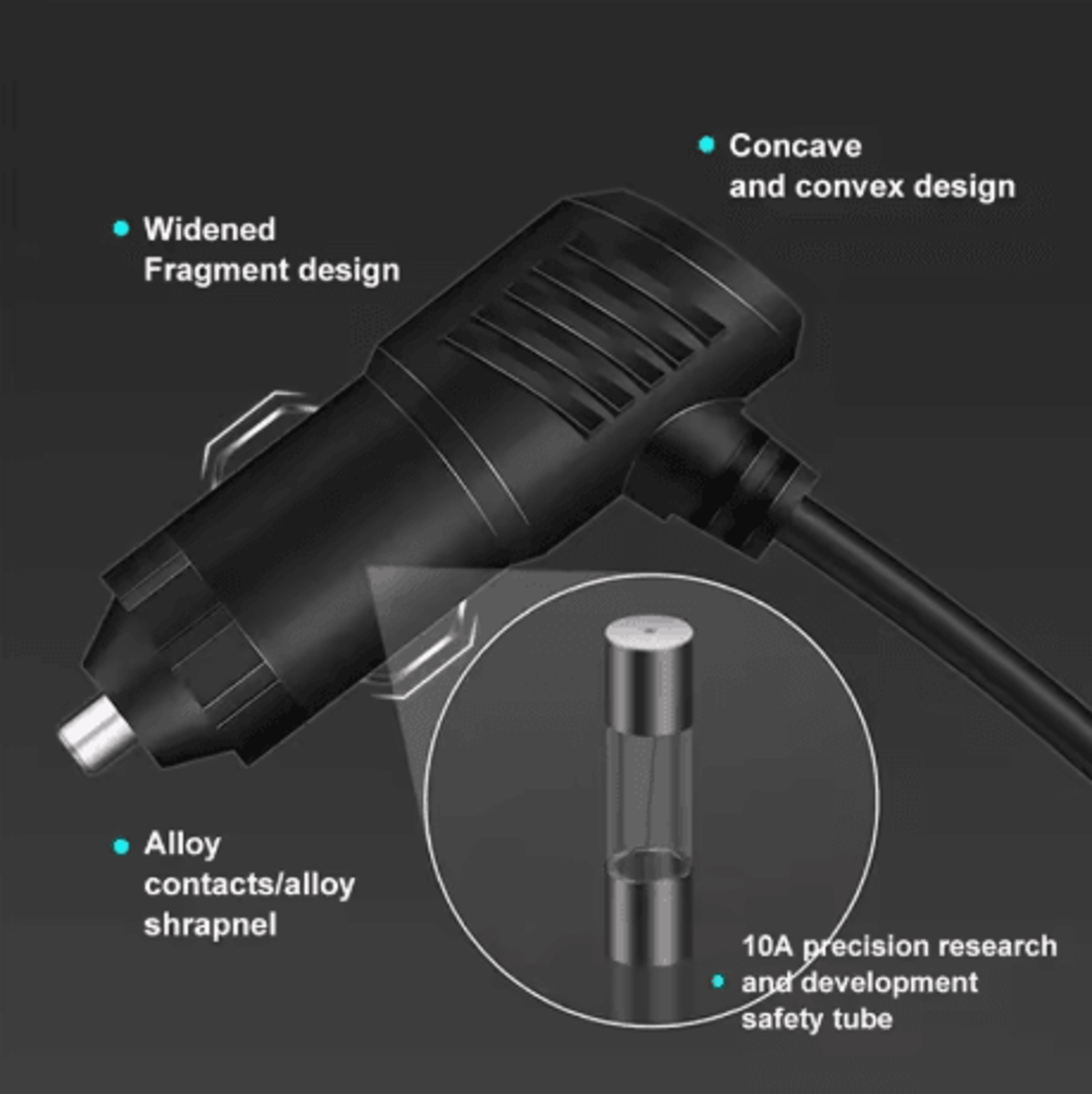 3 In 1 Car Cigarette Lighter Splitter Dual USB 120W Fast Charger For 12V24V Vehicles 3