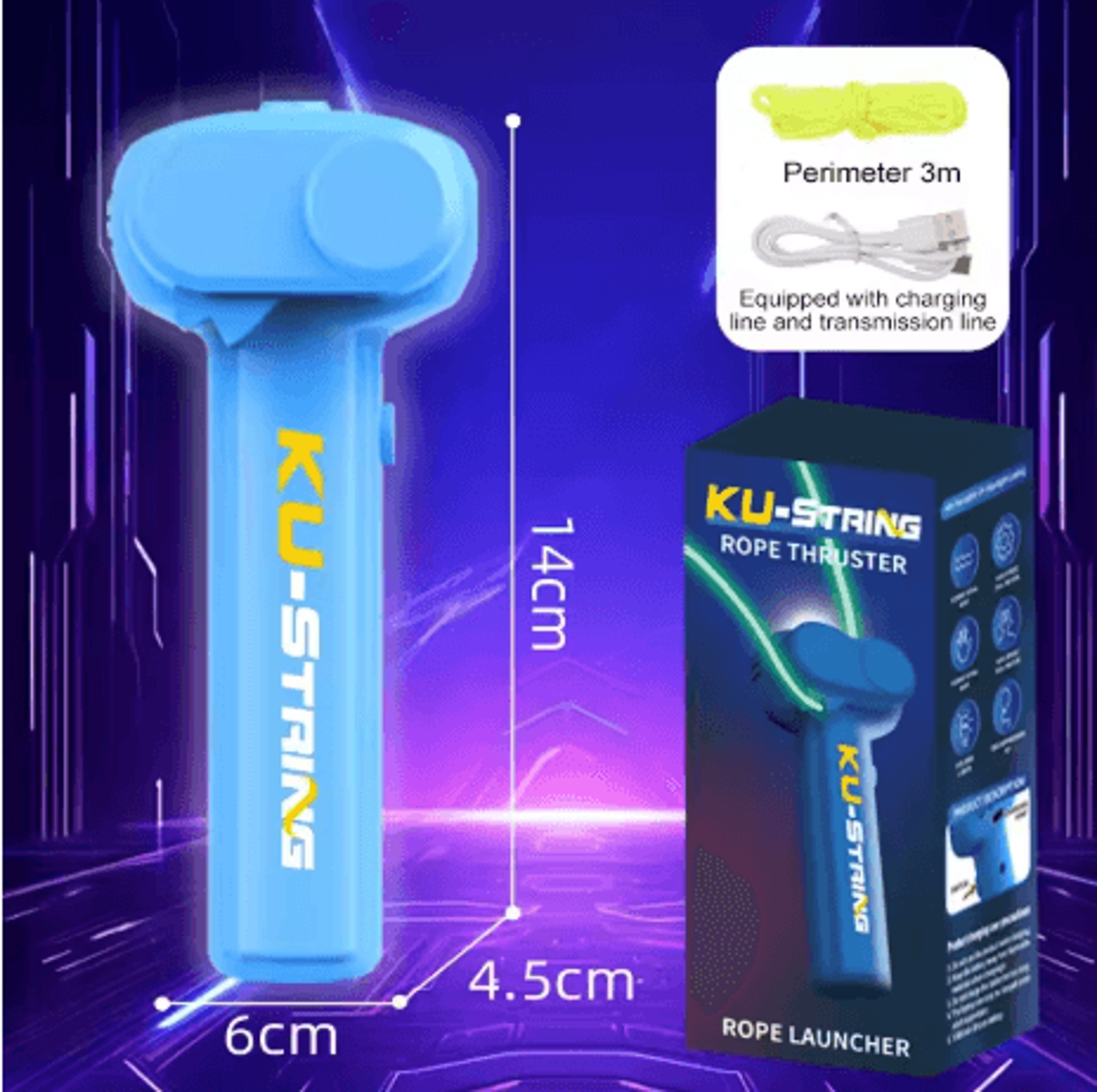 Glow In The Dark String Shooter Toy Luminous Rope Stress Relief Handheld Toy For Kids And Adults 4