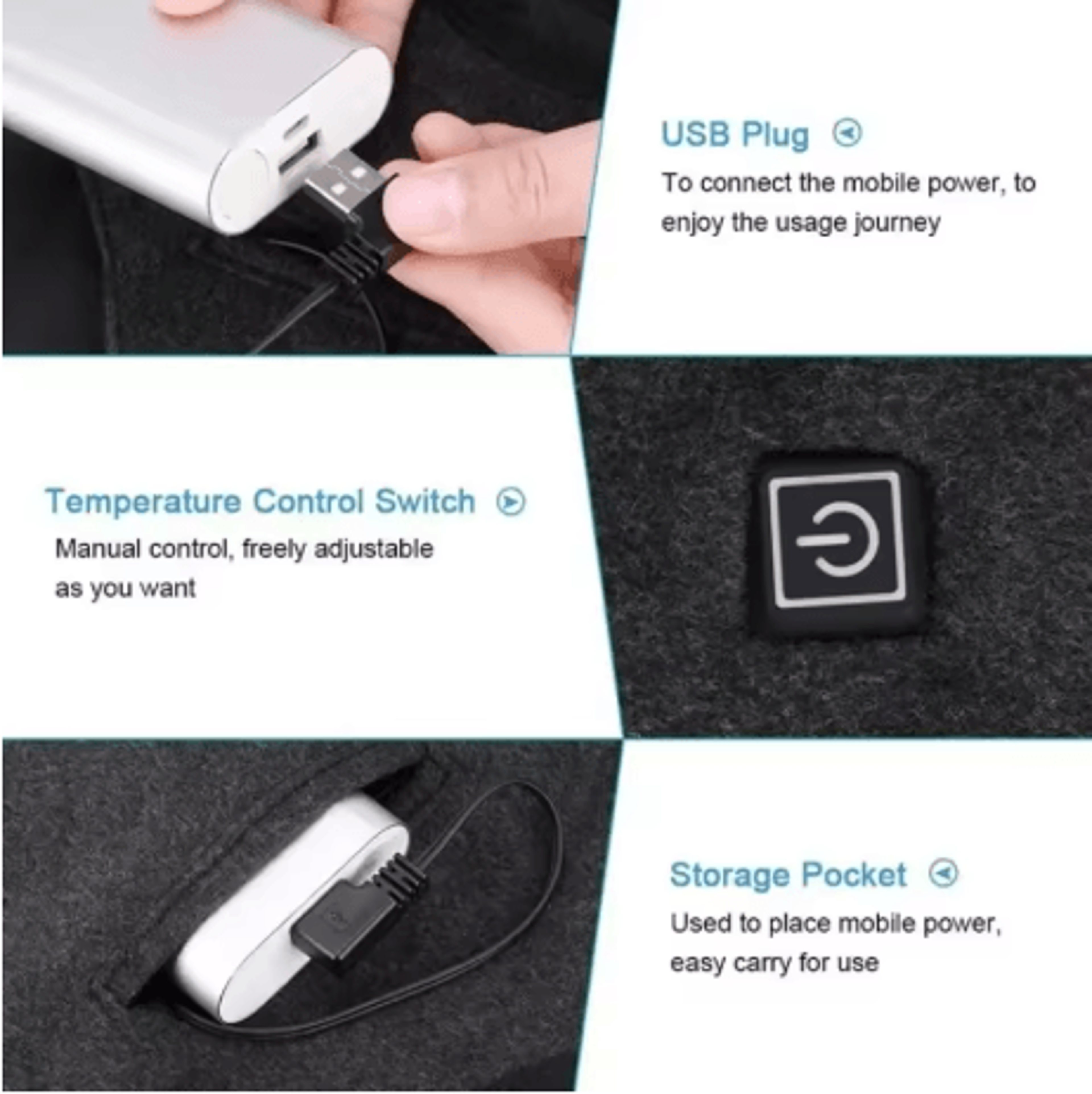 Electric Heated Vest Graphene USB Heating Padded Jacket For Men And Women 2