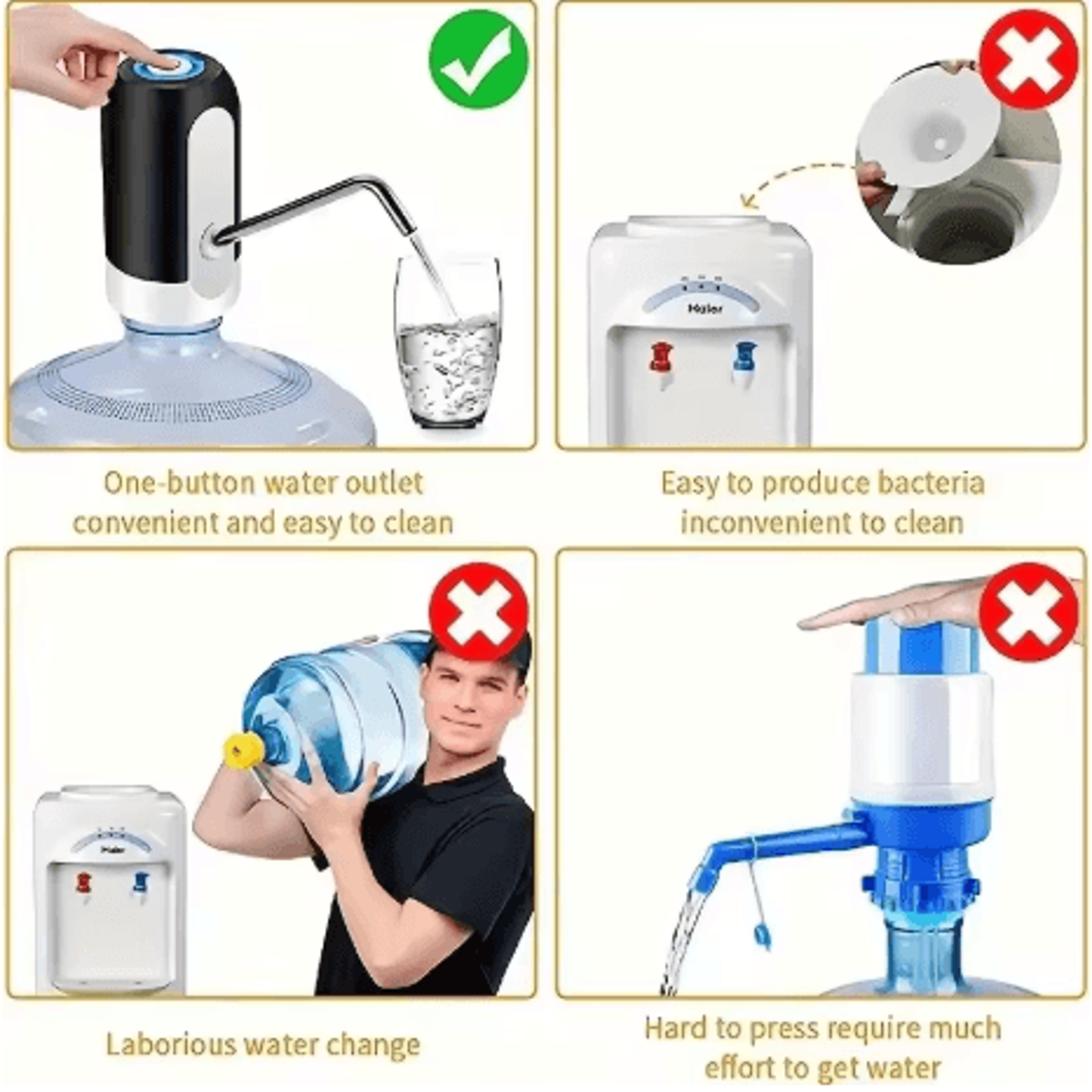 Electric Water Dispenser Pump USB Rechargeable One Touch Automatic Water Bottle Pump 4