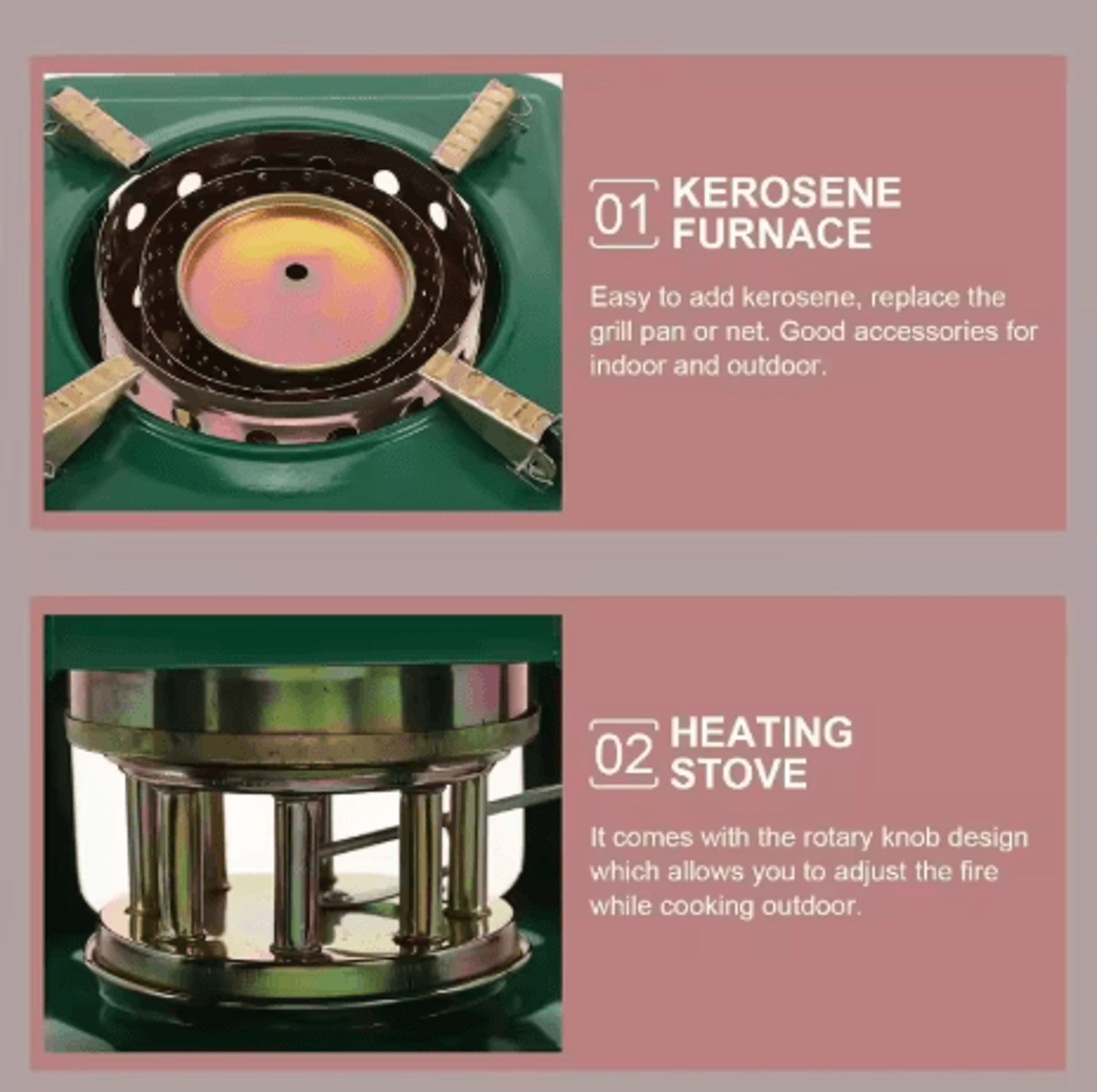 Portable Camping Kerosene Heater Stove Windproof Outdoor Paraffin Burner For Cooking And Heating 5