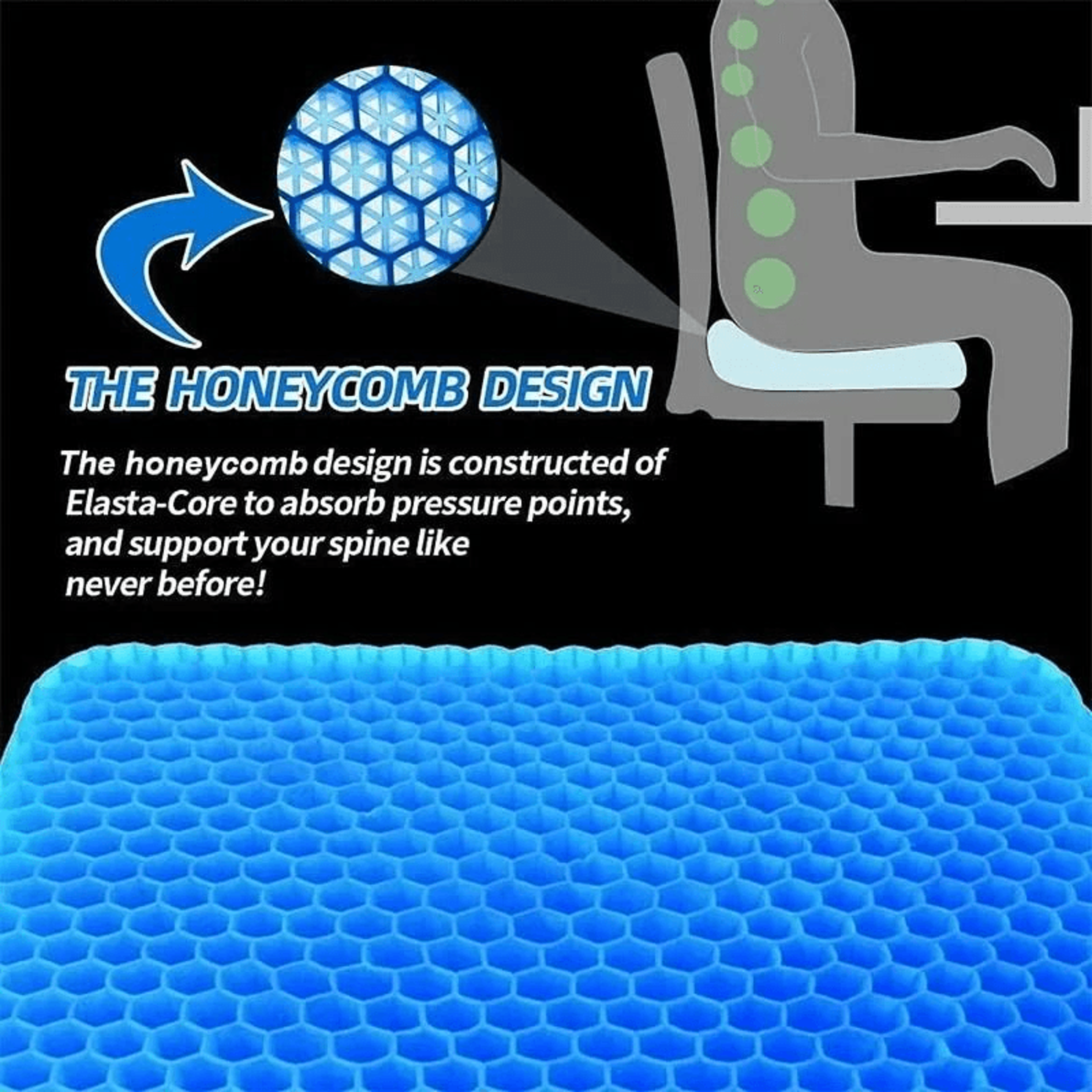 Comfortable seat cushion for back pain