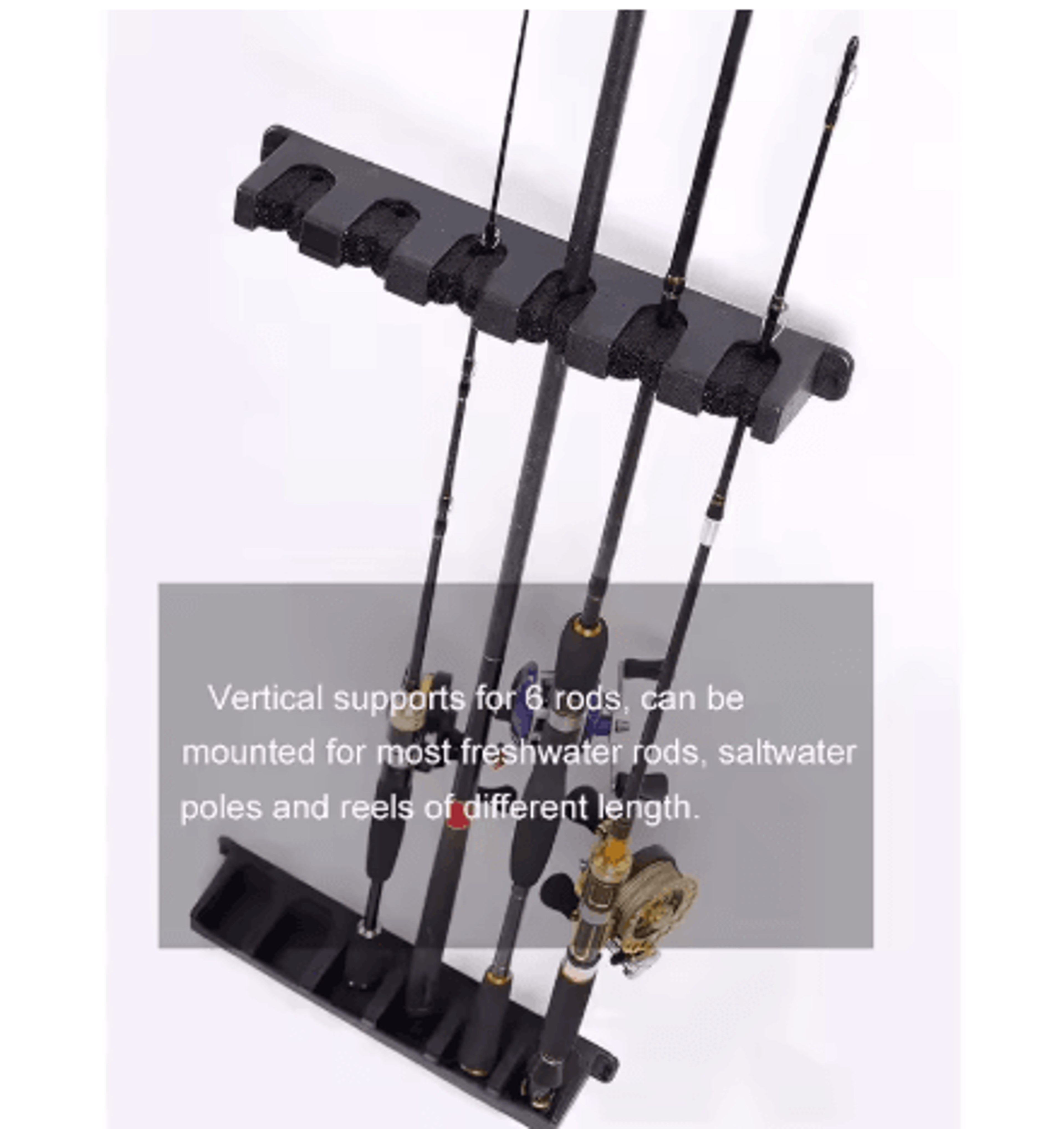 8 Rod Wall Mounted Fishing Rod Holder Modular Space Saving Storage Rack For Garage And Home 7