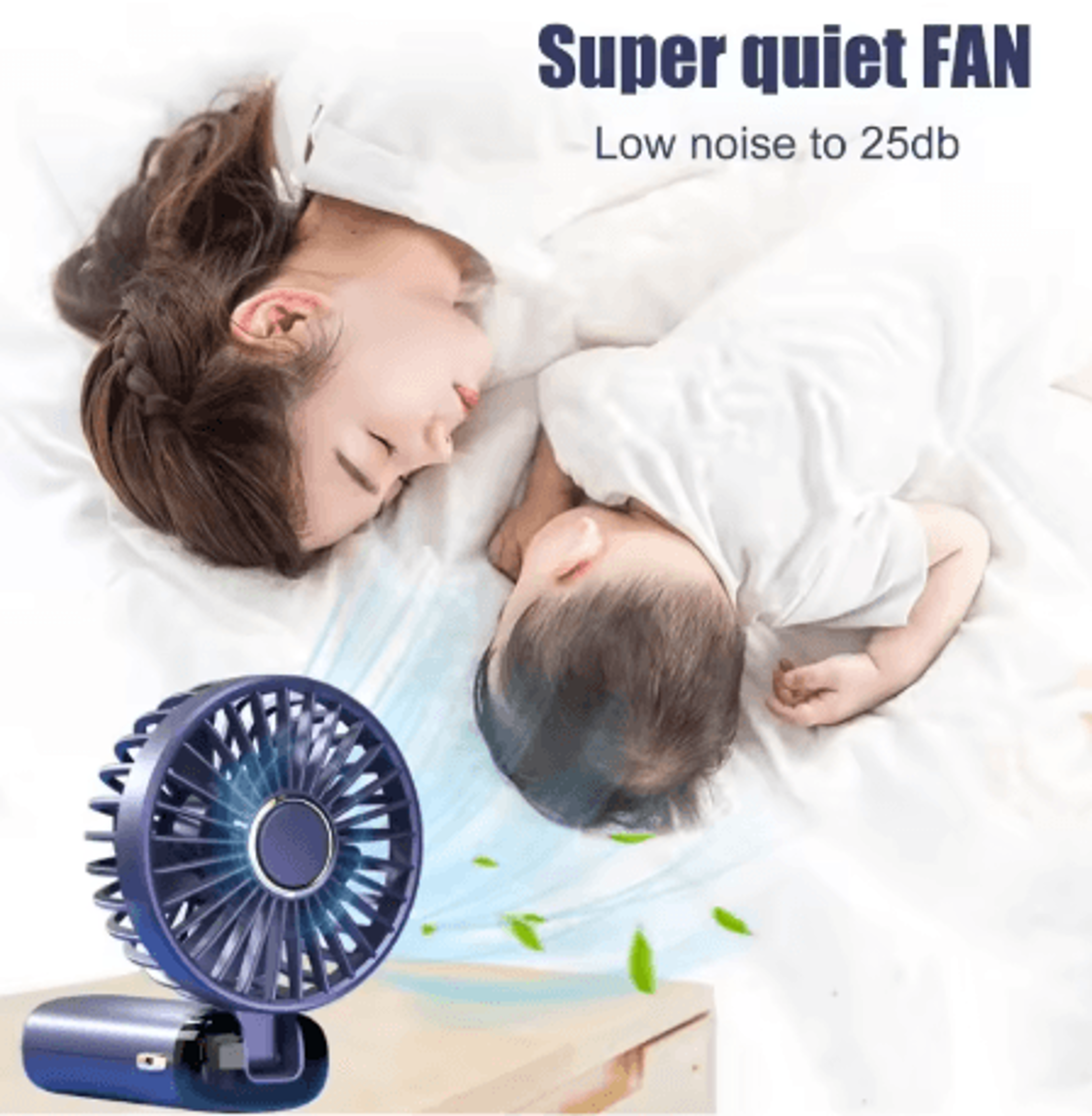 Portable Mini Handheld Fan 5 Speed USB Rechargeable Fan With LED Display 5000mAh 0