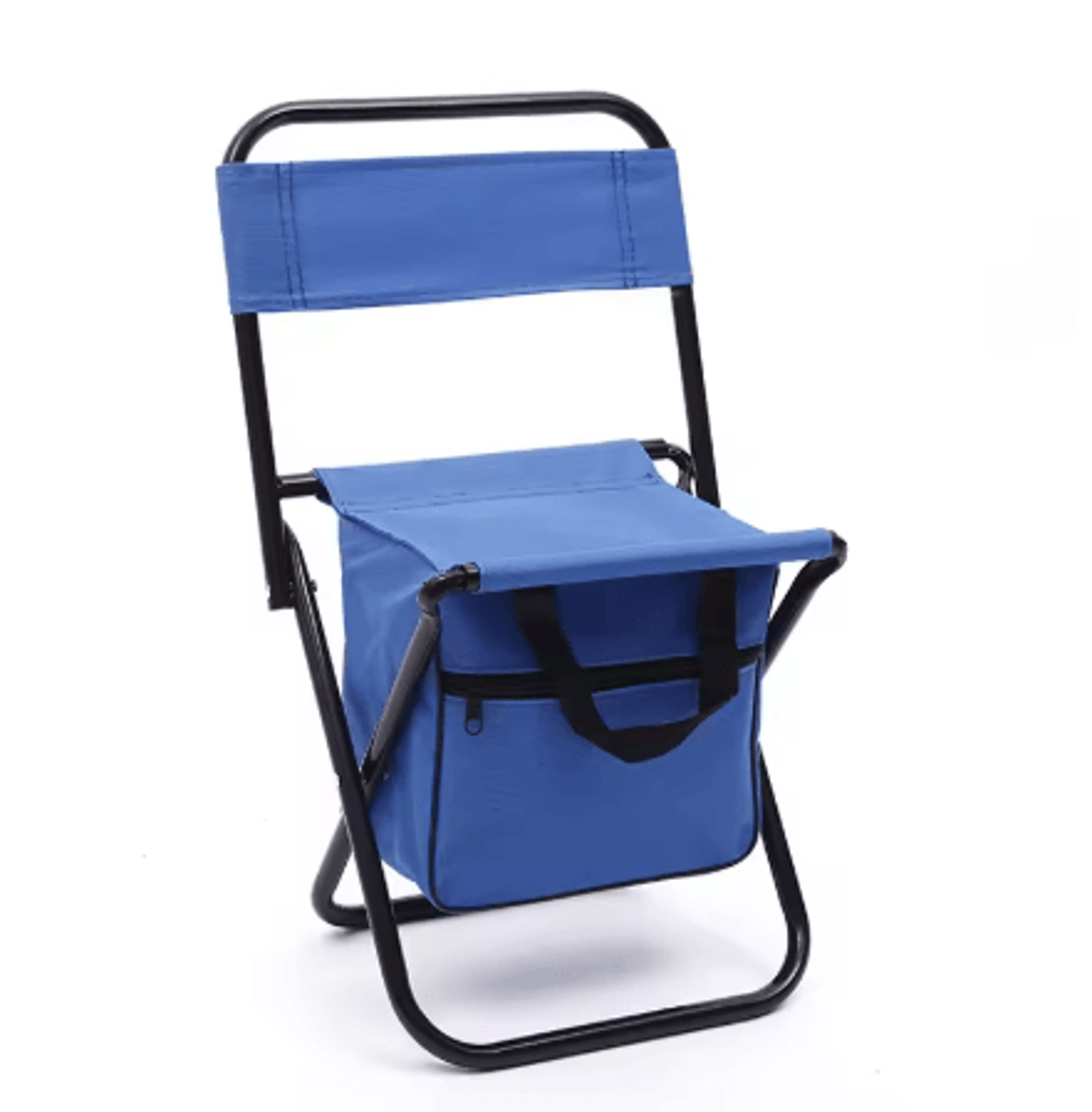 Foldable Fishing Chair With Cooler Bag Lightweight Portable Stool With Backrest 220 Lb Capacity 3