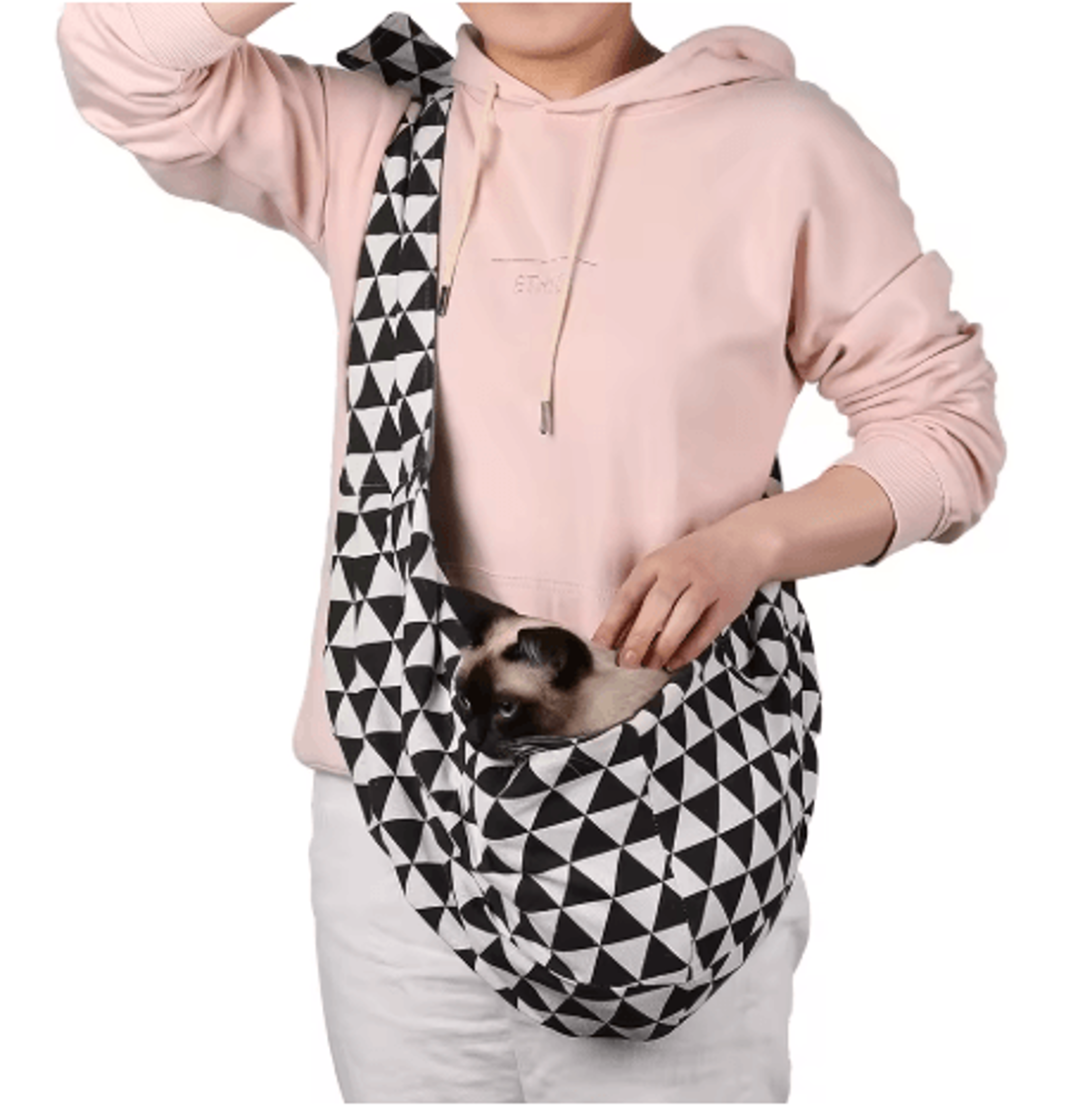 Comfortable Pet Harness Carrier Sling Spacious Hands Free Pet Sling Bag For Small And Medium Pets 8