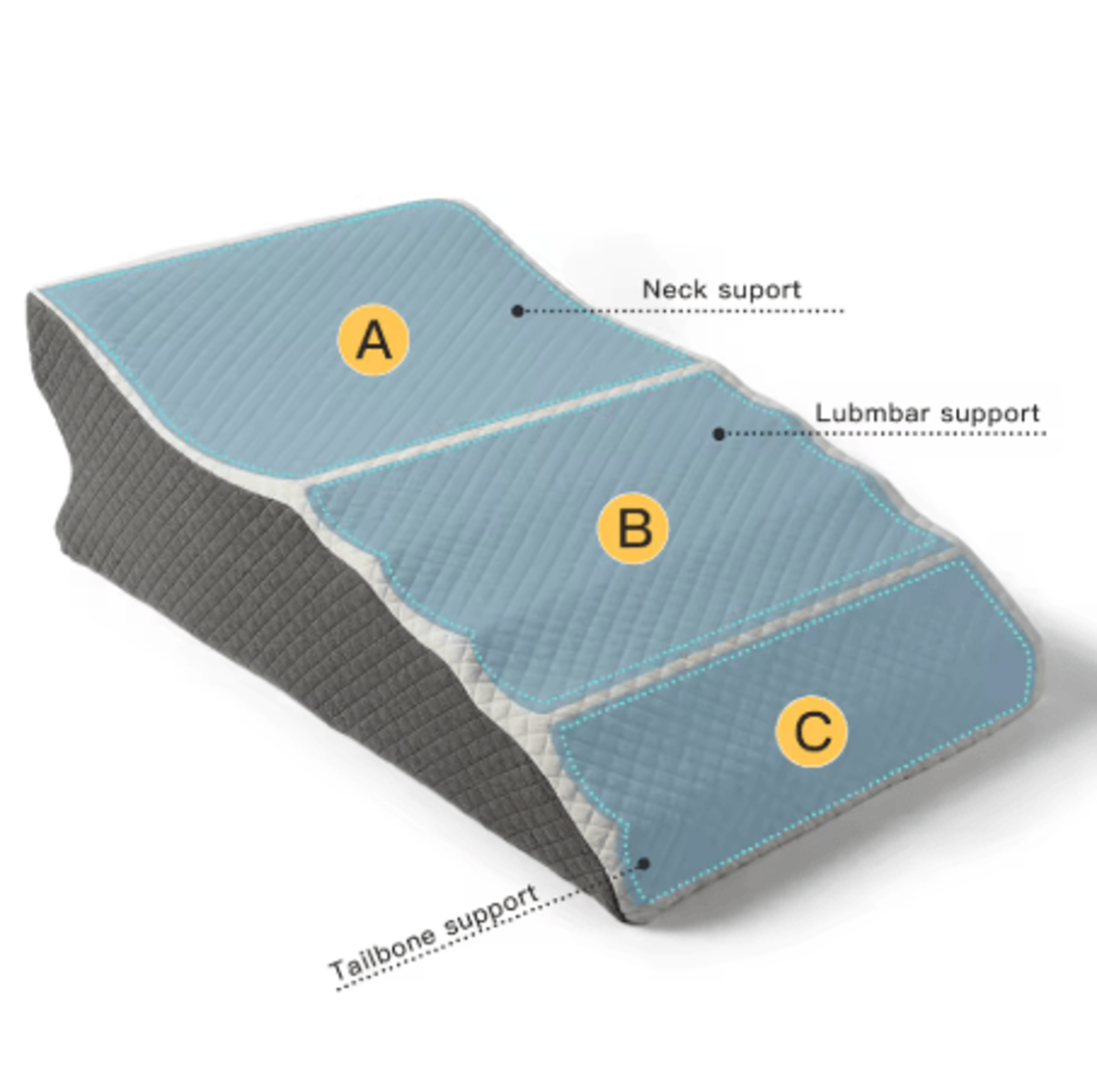 Wedge Shaped Bed Pillow 9 Inch High Support Triangular Pillow For Sleep Reading And Rest 4