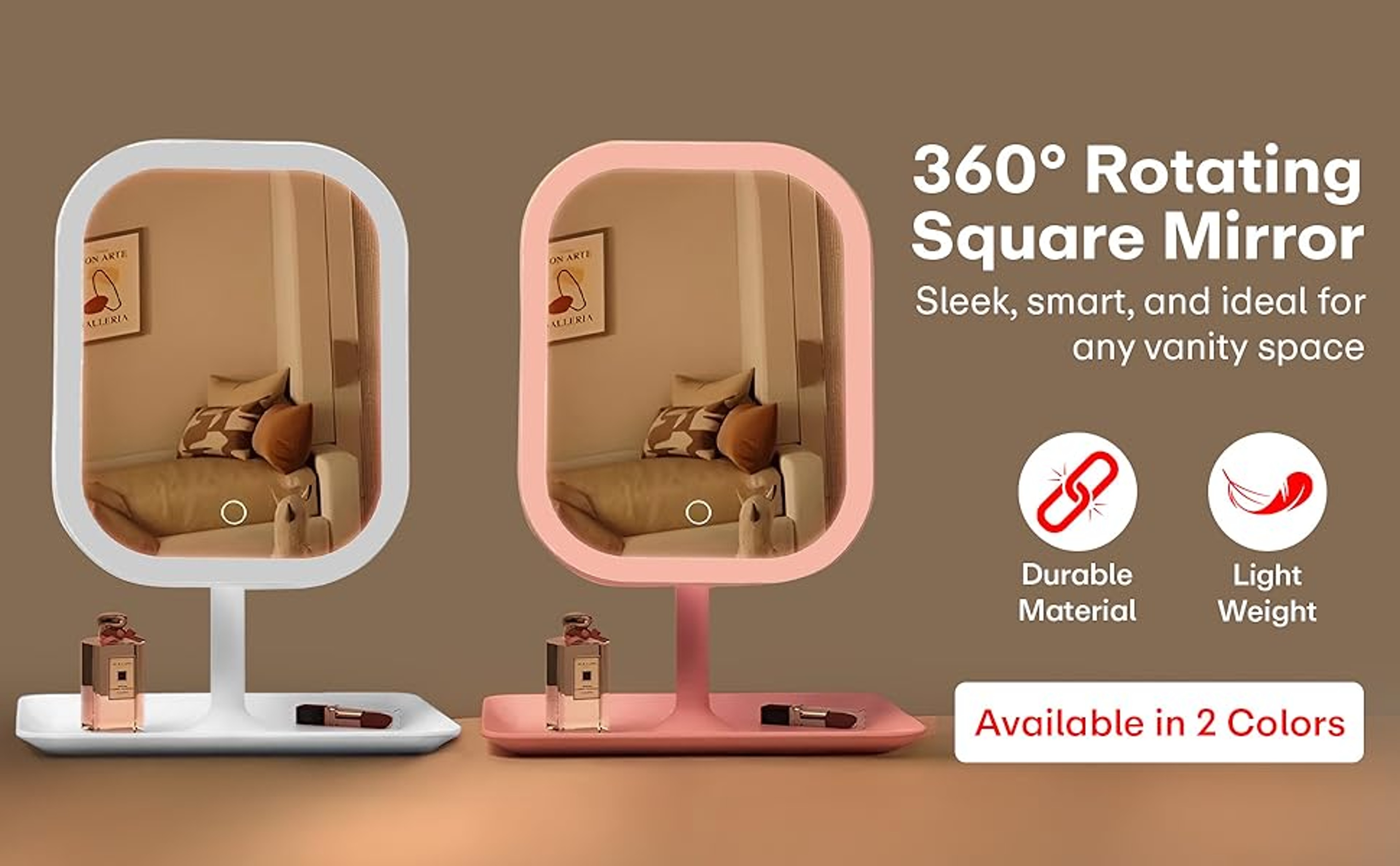 LED Makeup Mirror With Lights & Touch Control for Flawless Daily Beauty & Skincare – view 12