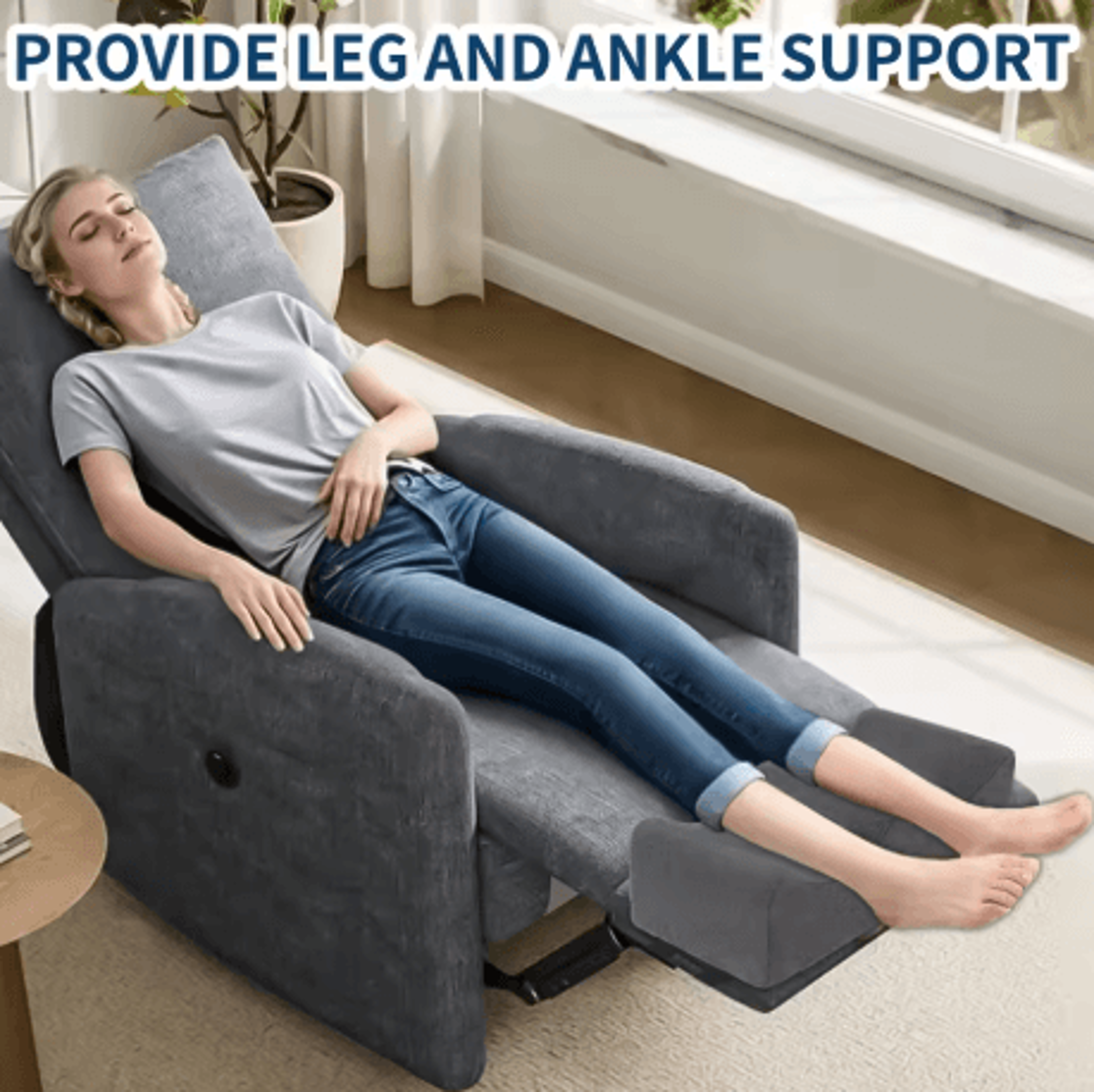 Ergonomic Leg Pillow With Straps Waist Pain Relief Leg Raiser Cushion For Bed And Sofa 8