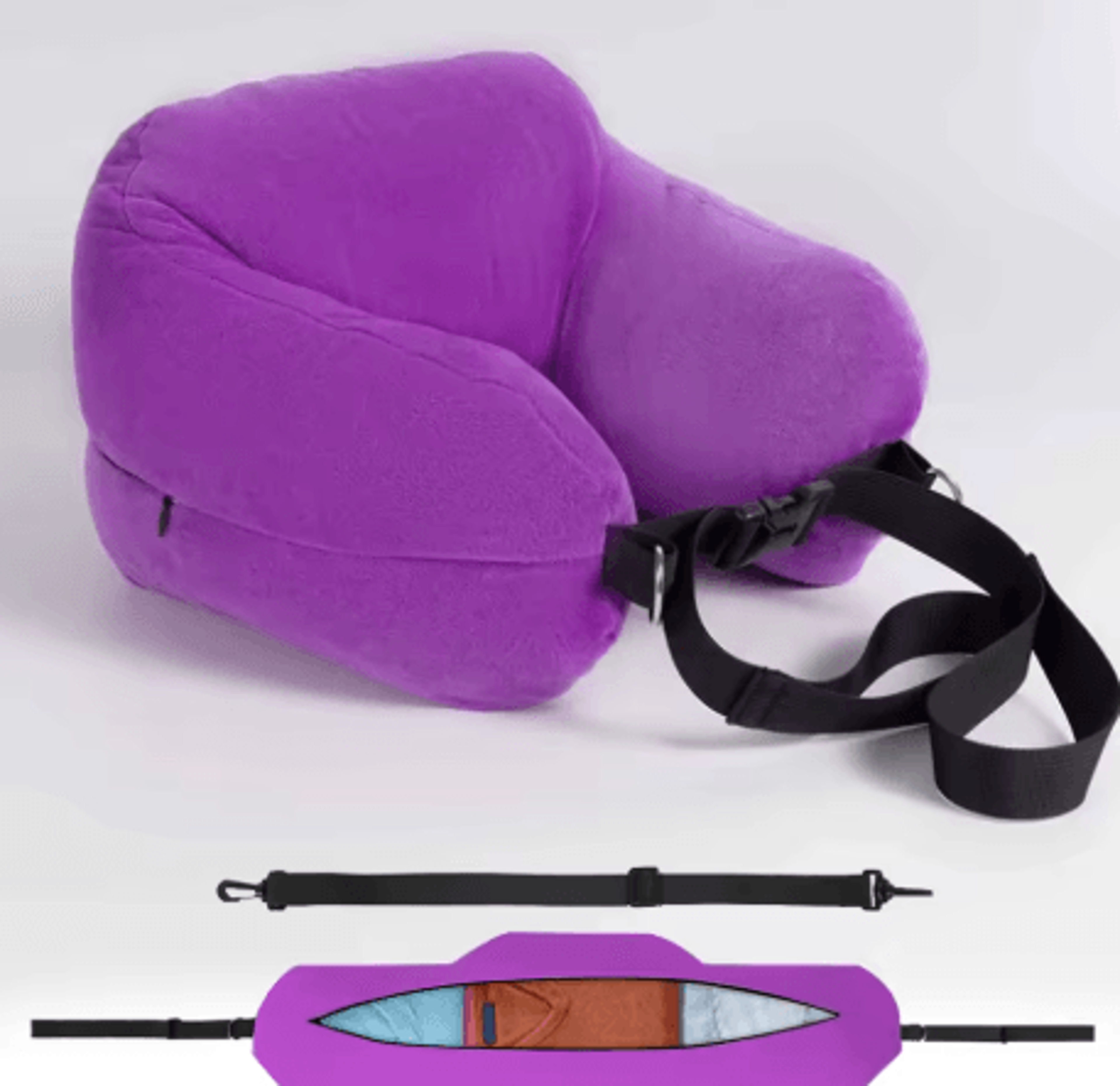 Adjustable U Shaped Travel Neck Pillow Washable Fillable Comfort Pillow For Airplane And Travel 3