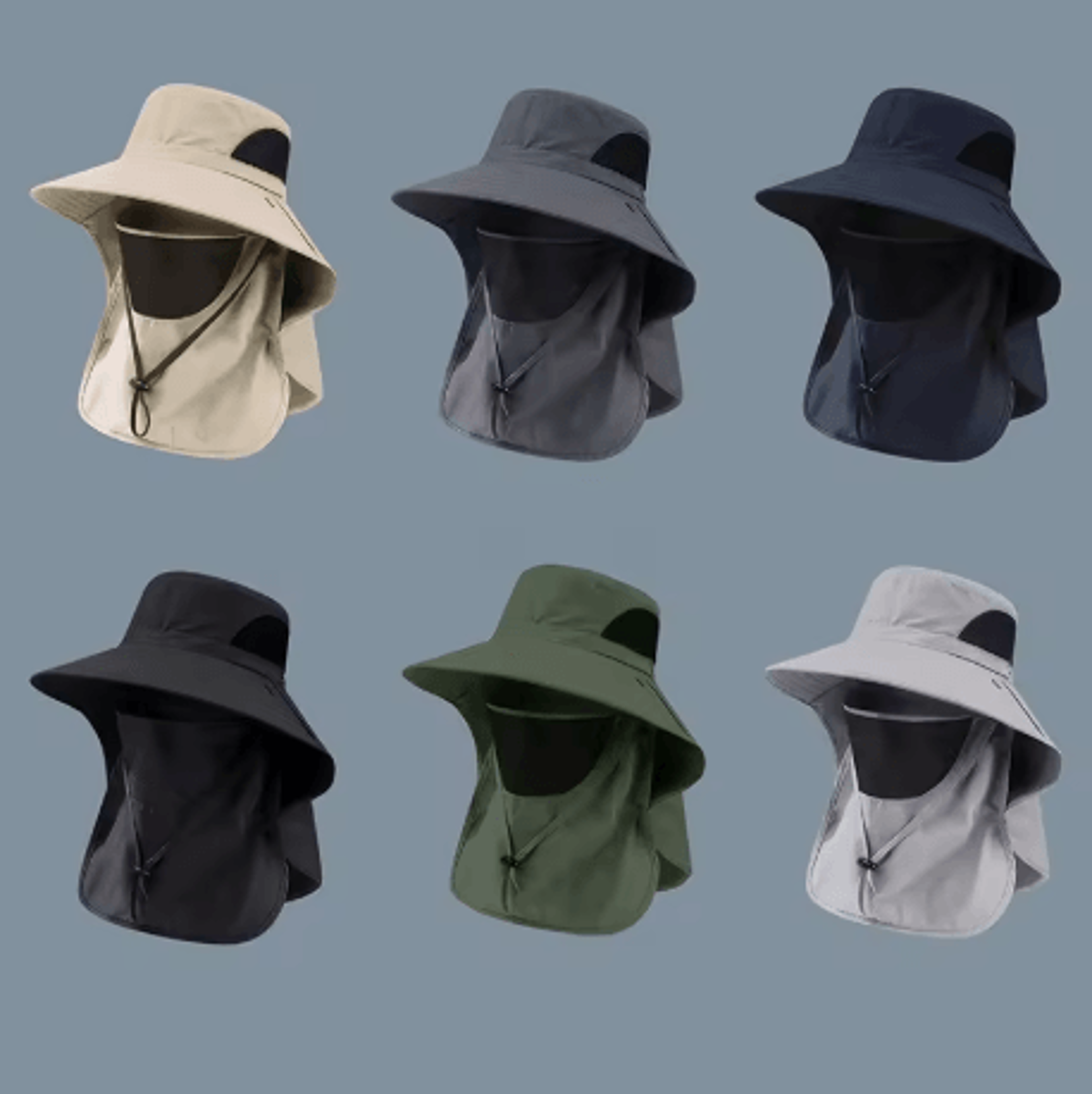 Summer UV Protection Sun Hat Outdoor Fishing And Hiking Bucket Hat With Neck Flap Unisex 10