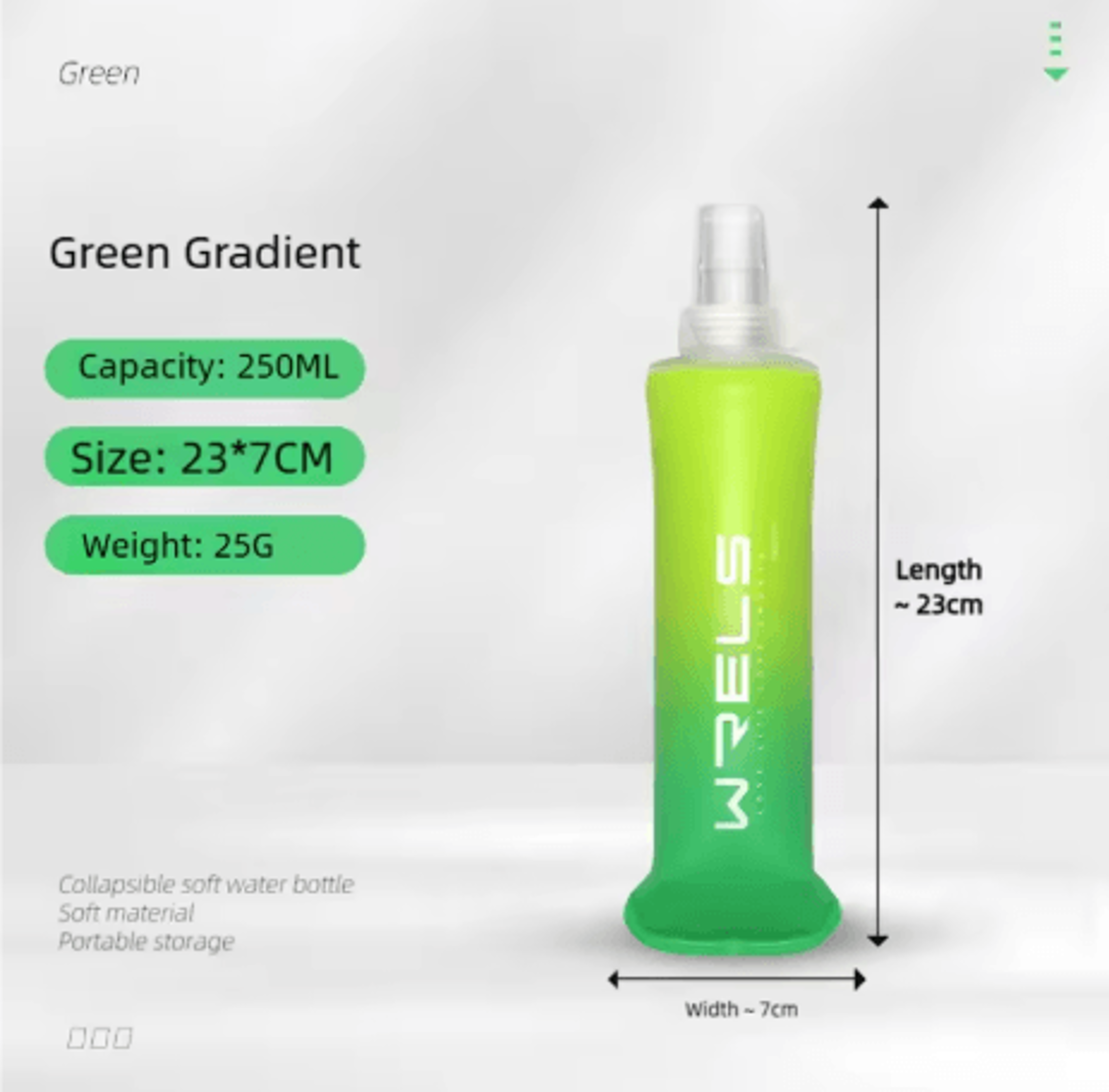 TPU Folding Soft Flask High Flow Portable Sports Water Bottle For Running Hiking And Cycling 7