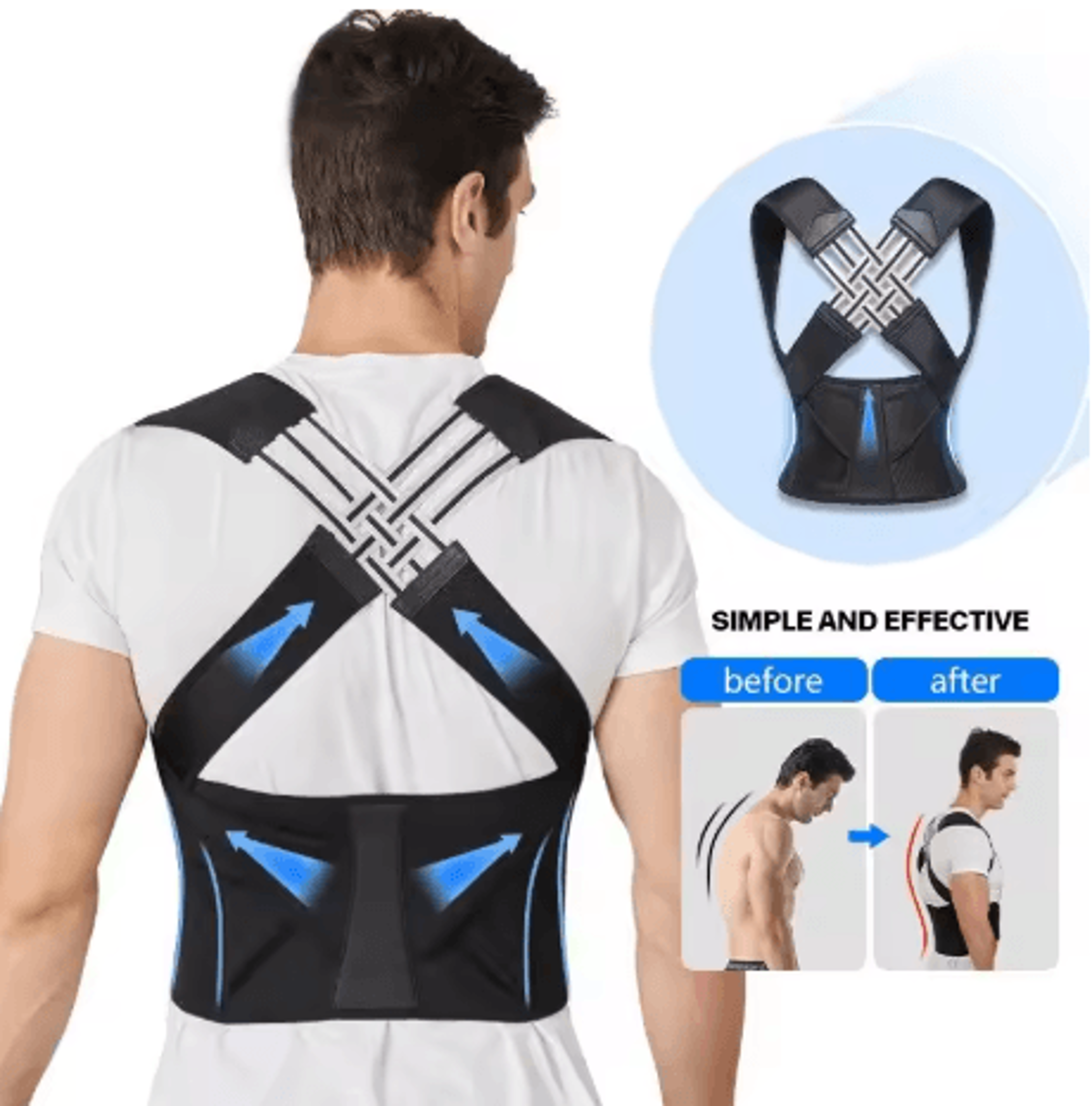 Adjustable Posture Corrector Back Support Belt Spine Alignment And Abdominal Waist Trainer For Men  4