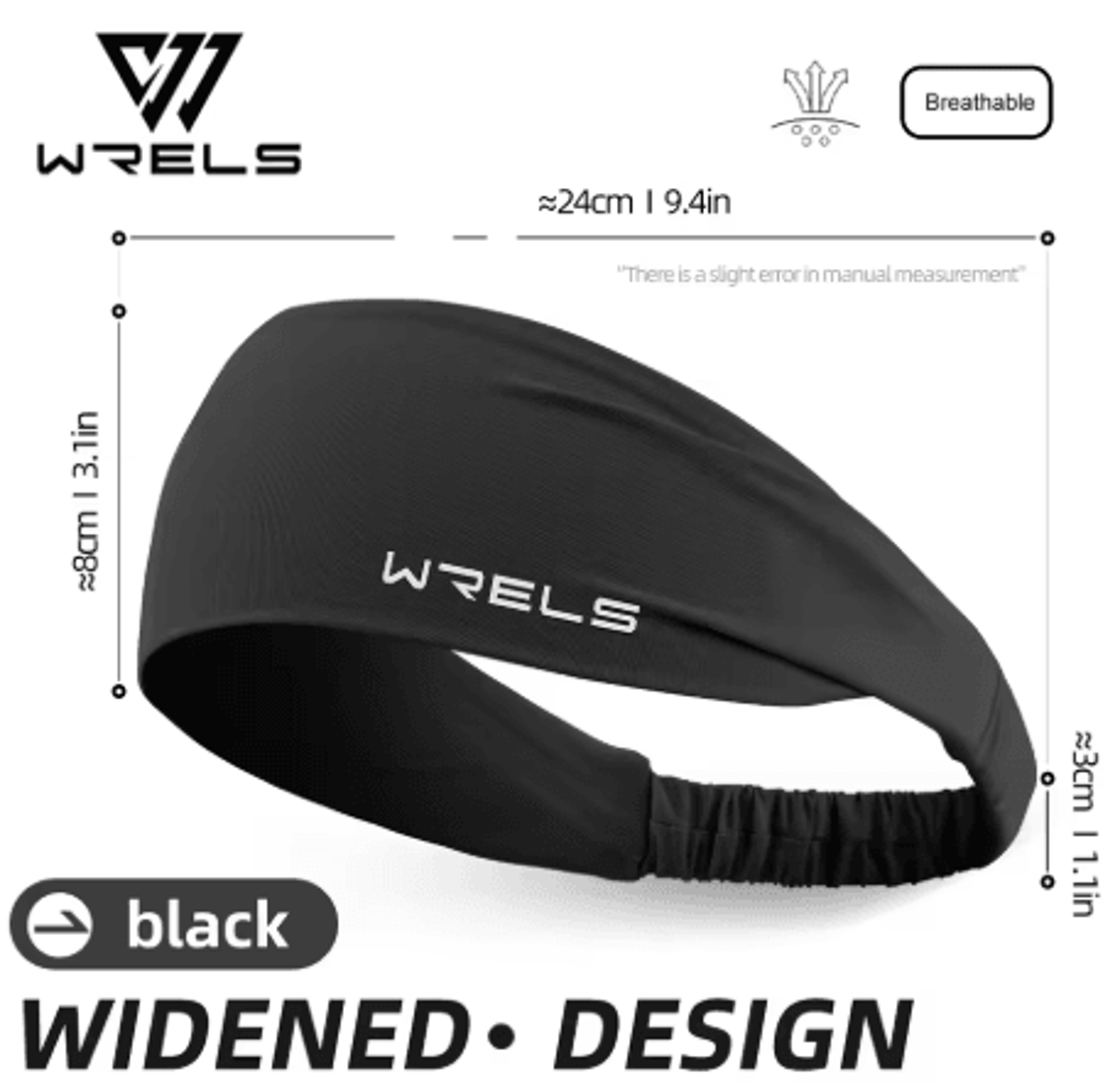WRELS Sports Headband Elastic Sweat Absorbing Running And Fitness Head Band Unisex 2